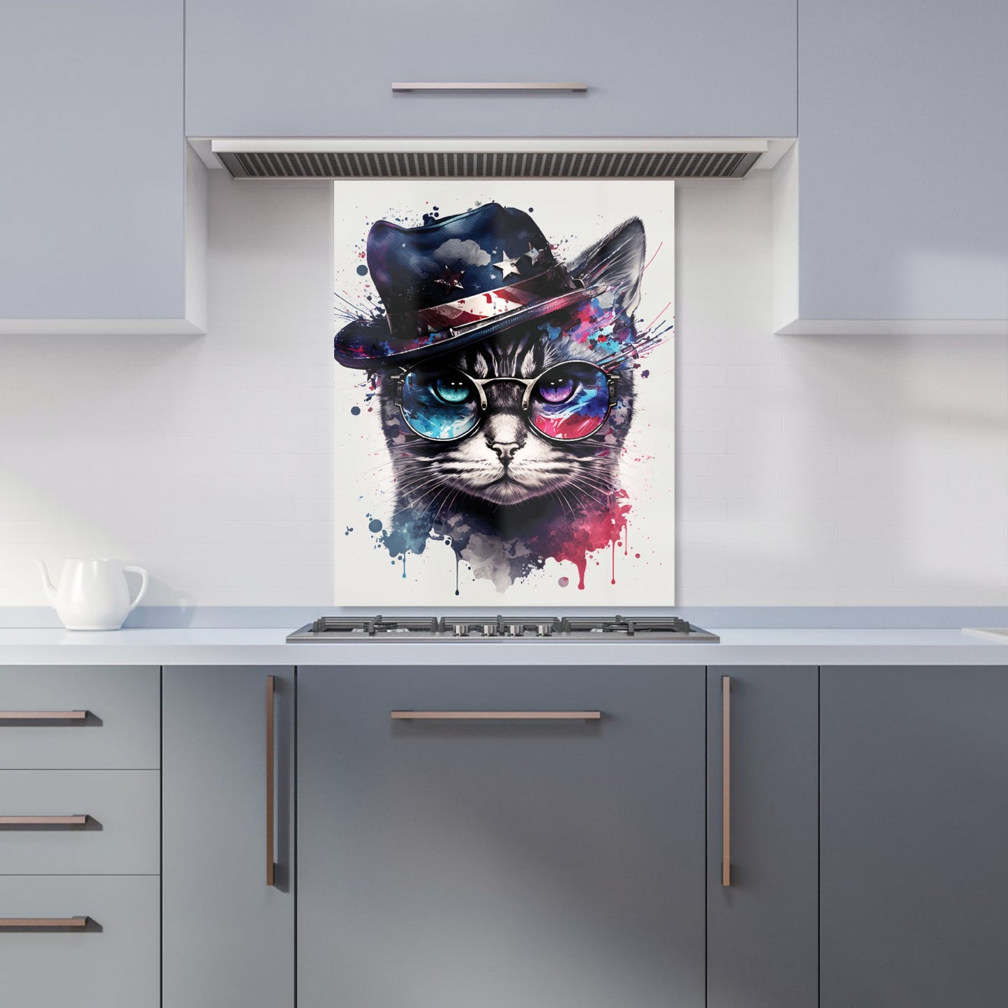 American Shorthair Cat Face Splashart Kitchen Splashback