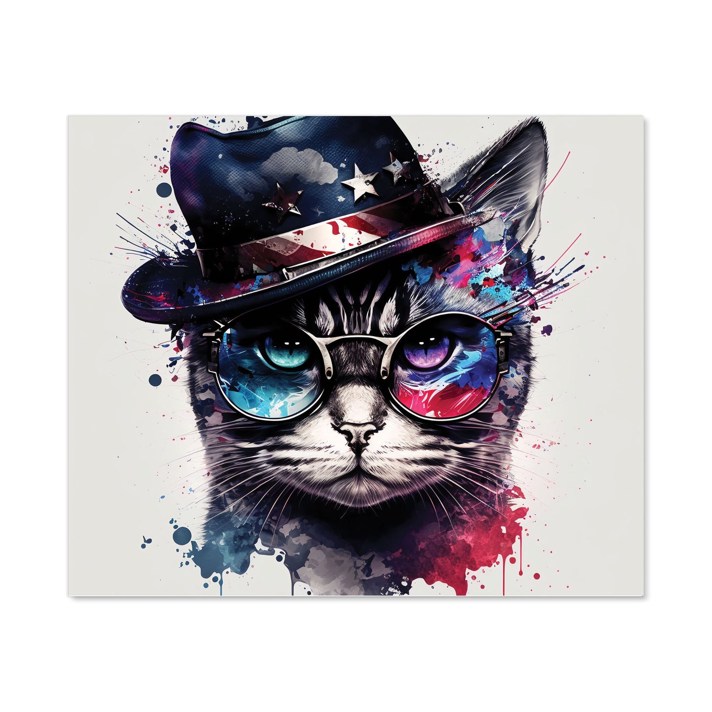 American Shorthair Cat Face Splashart Kitchen Splashback