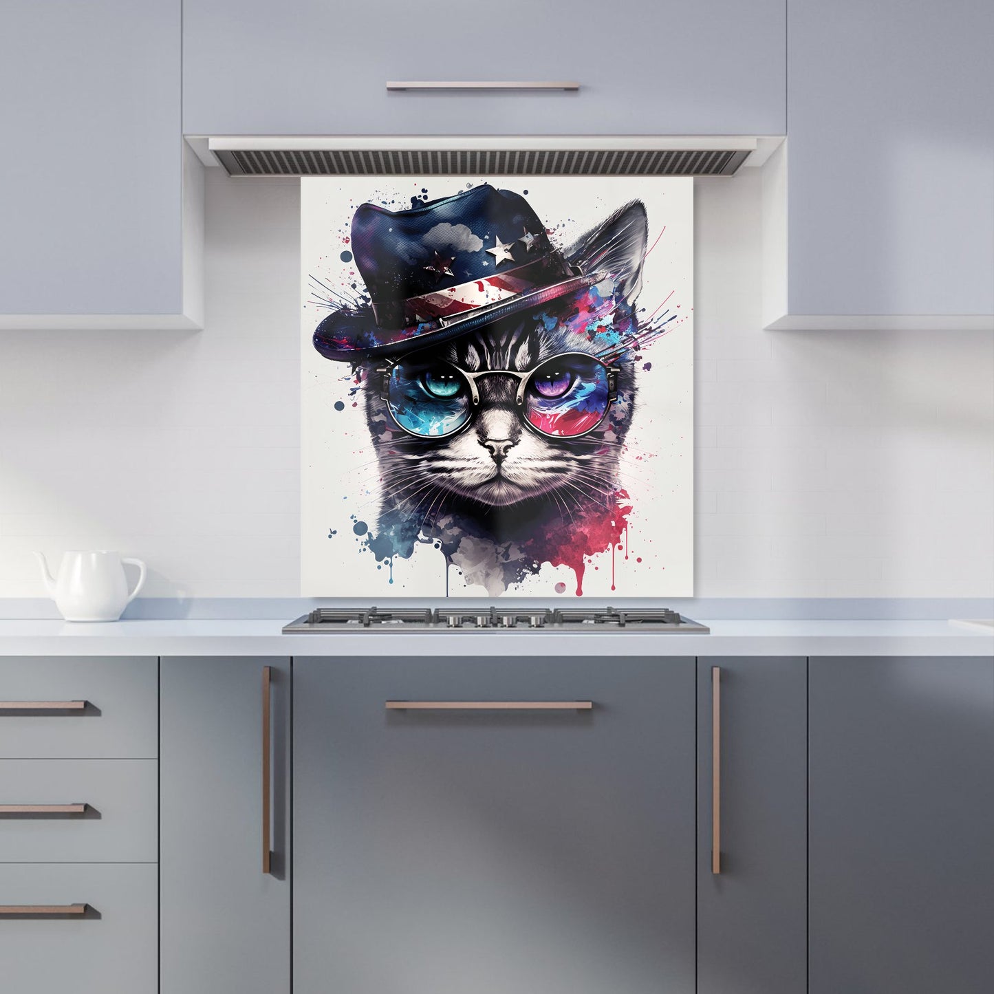 American Shorthair Cat Face Splashart Kitchen Splashback