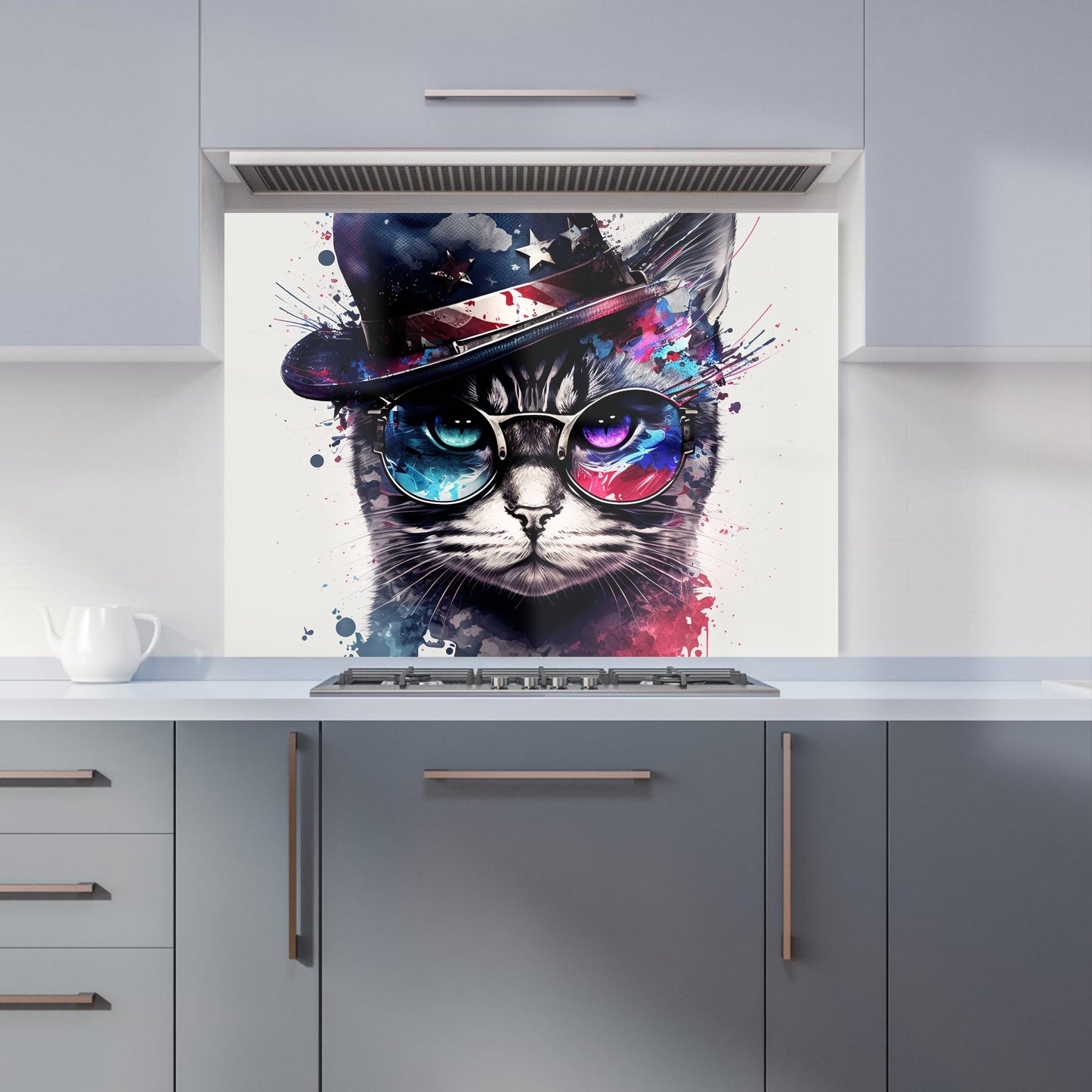 American Shorthair Cat Face Splashart Kitchen Splashback