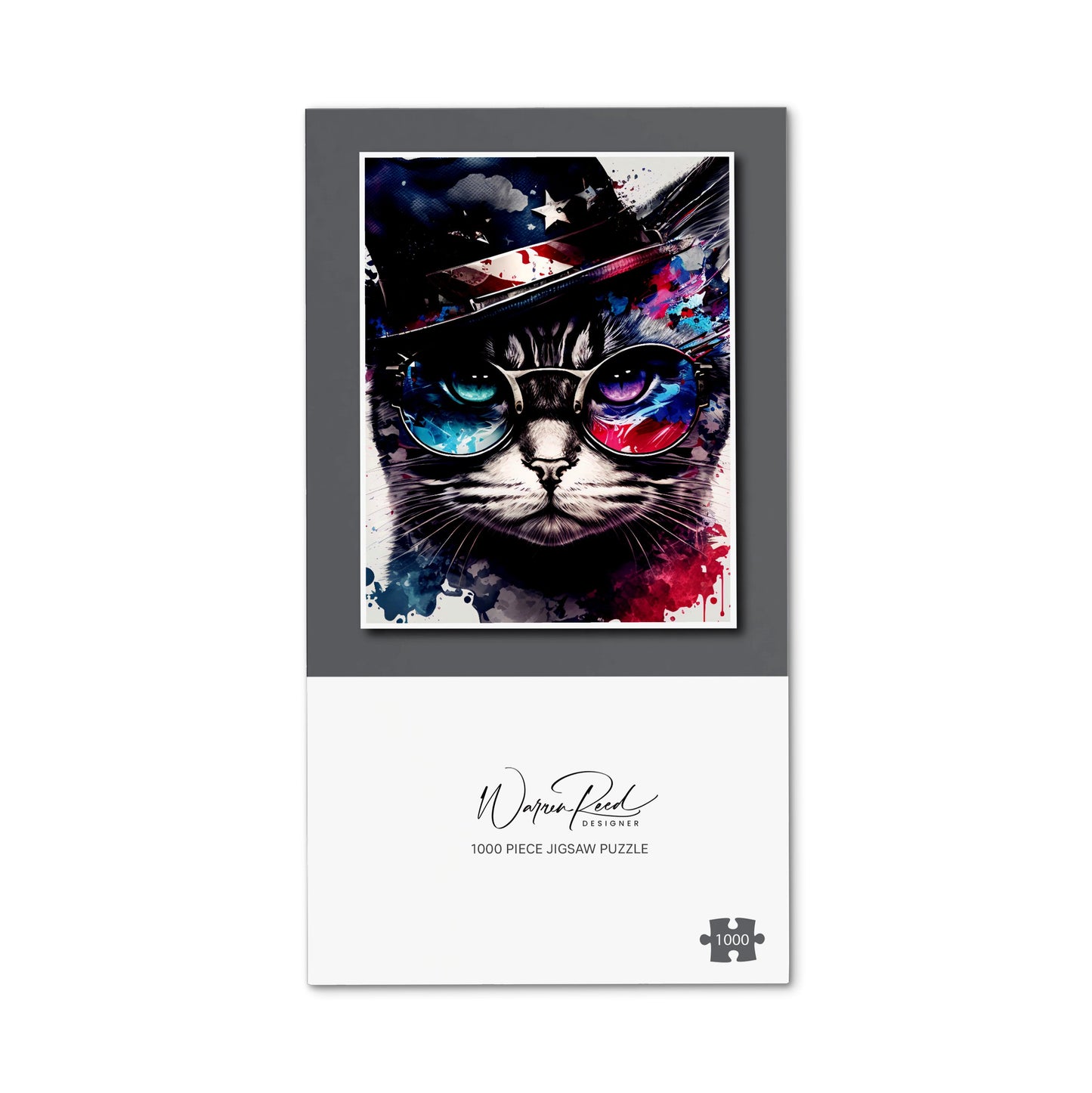 American Shorthair Cat Face Splashart Jigsaw Puzzle