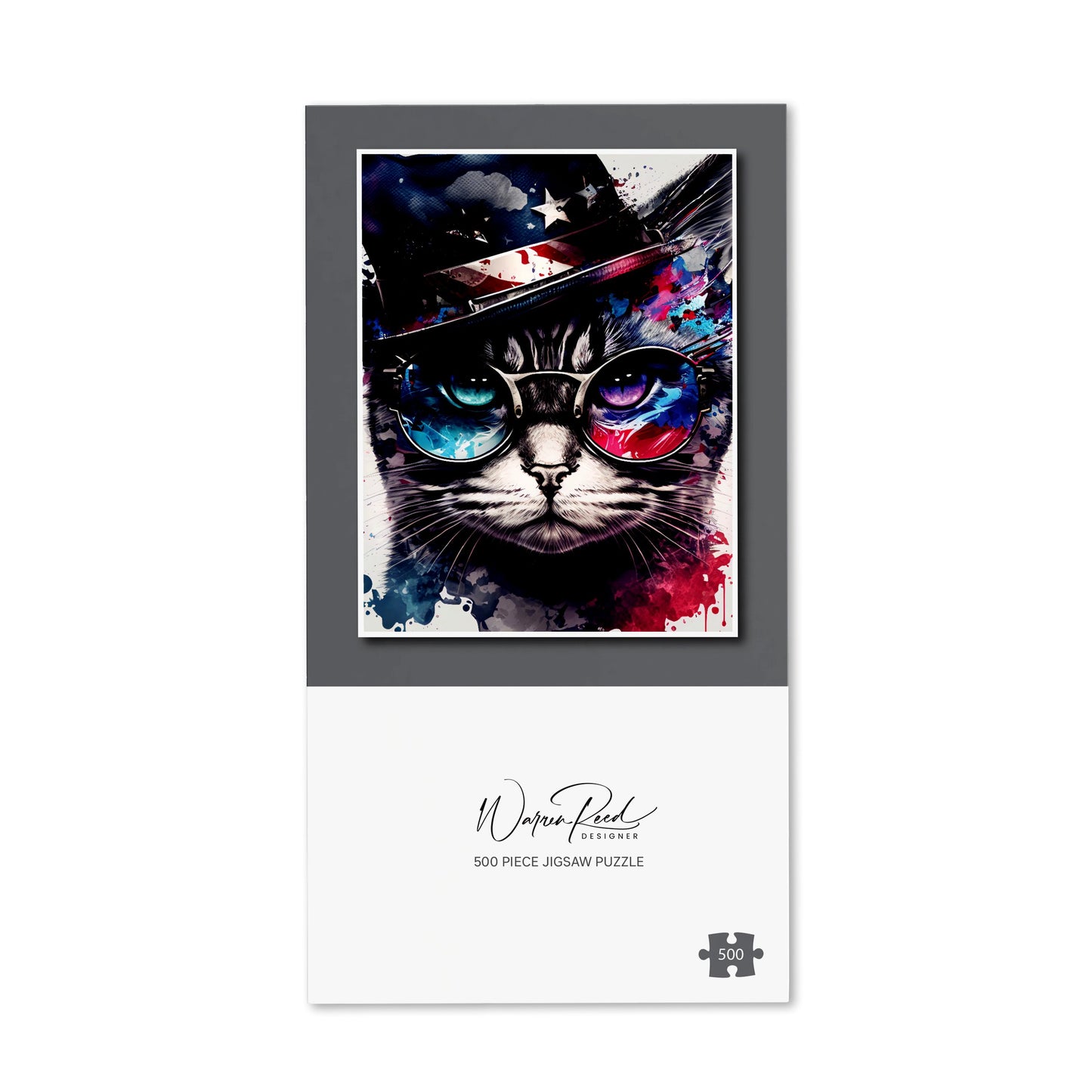 American Shorthair Cat Face Splashart Jigsaw Puzzle