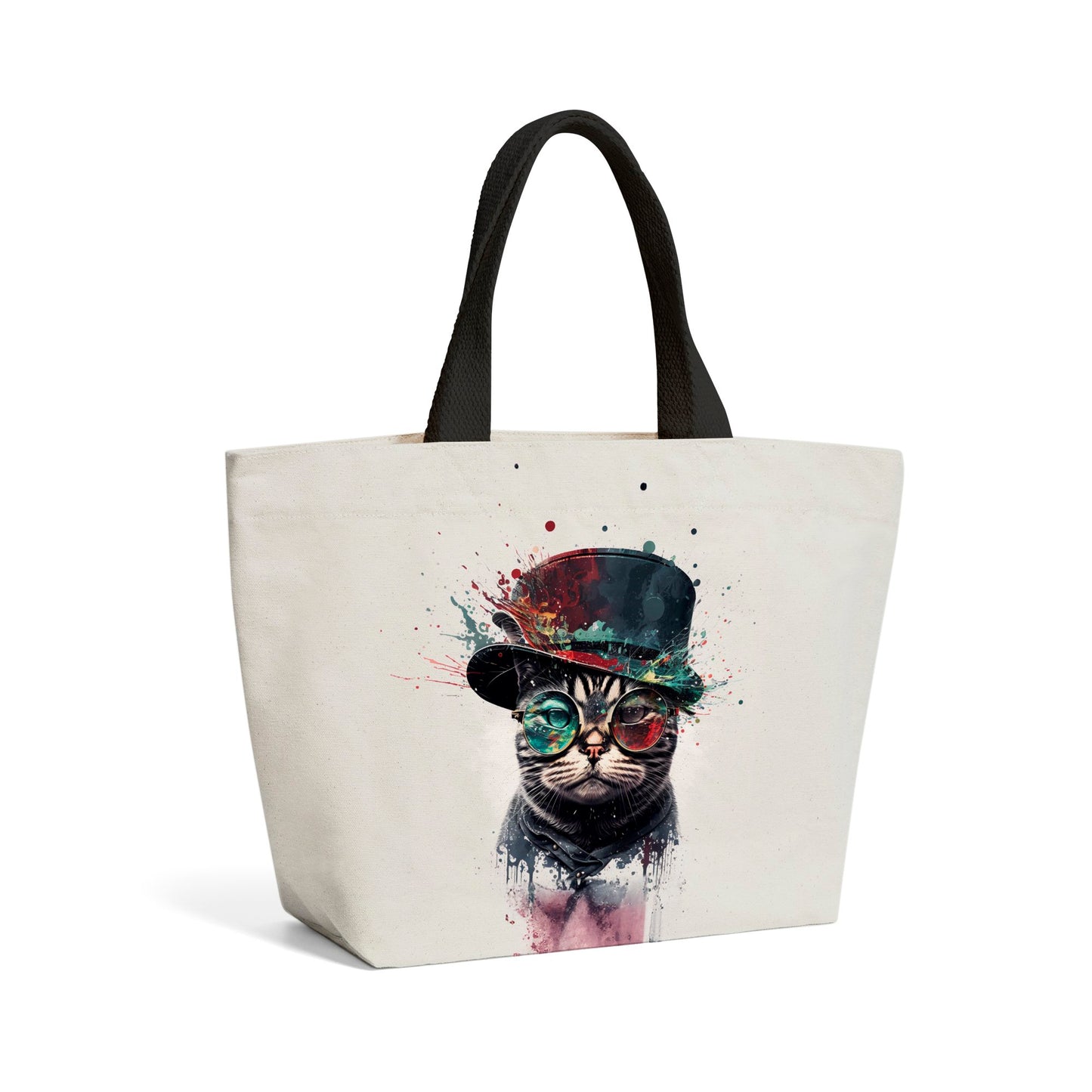 American Shorthair Cat Splashart Beach Shopper Tote Bag