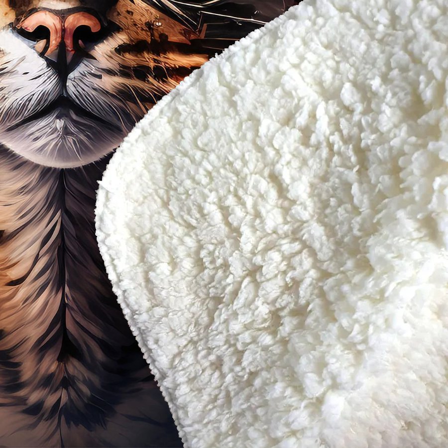 Bengal Cat With Glasses Splashart Sherpa Blanket