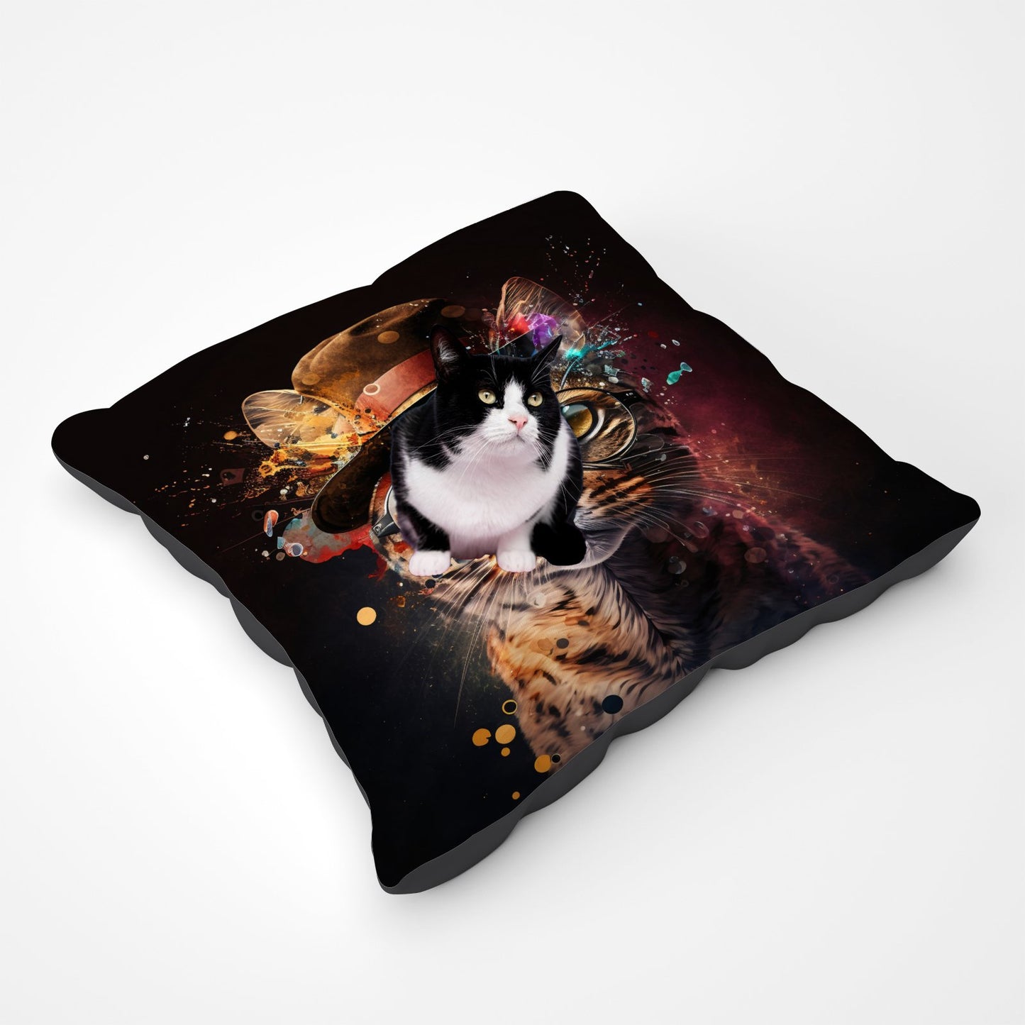Bengal Cat With Glasses Splashart Pet Bed