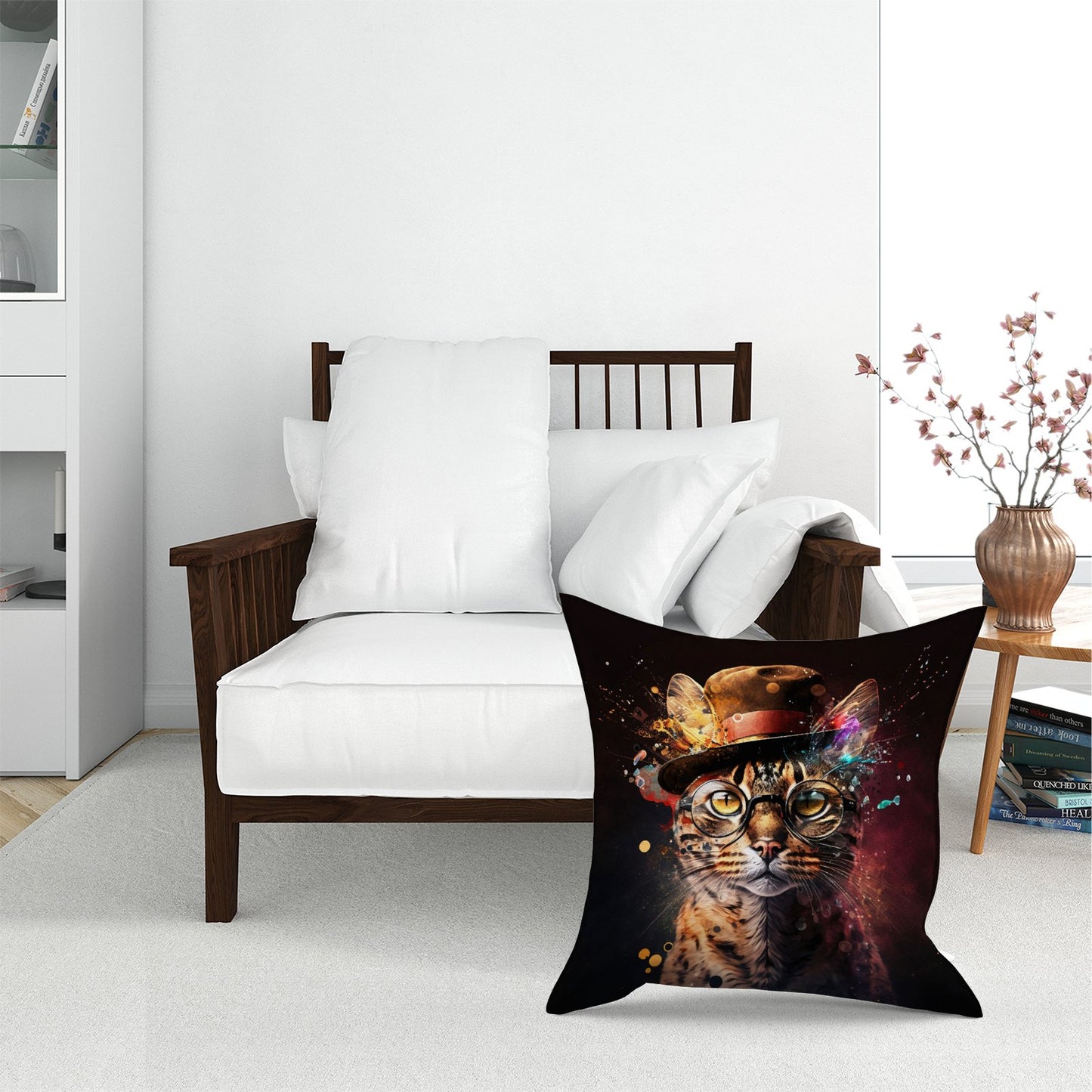 Bengal Cat With Glasses Splashart Pet Bed