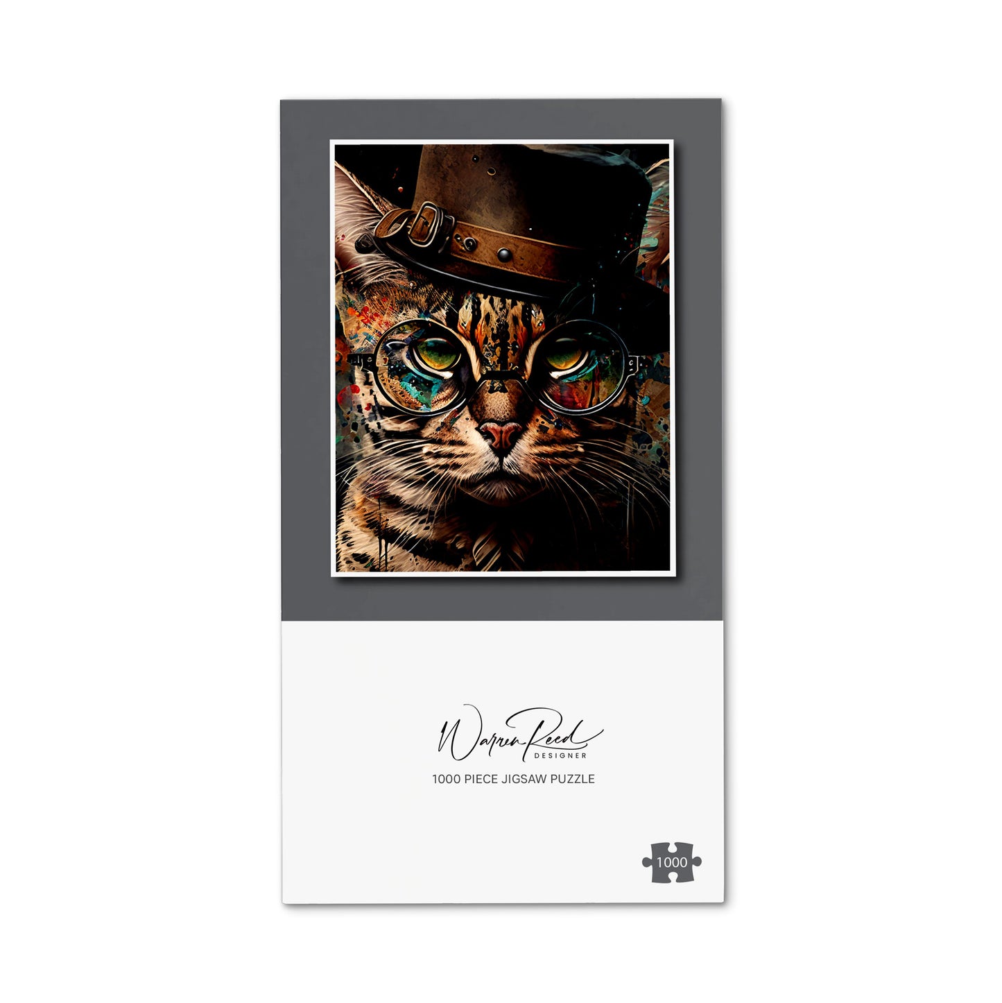 Bengal Cat With Glasses Jigsaw Puzzle