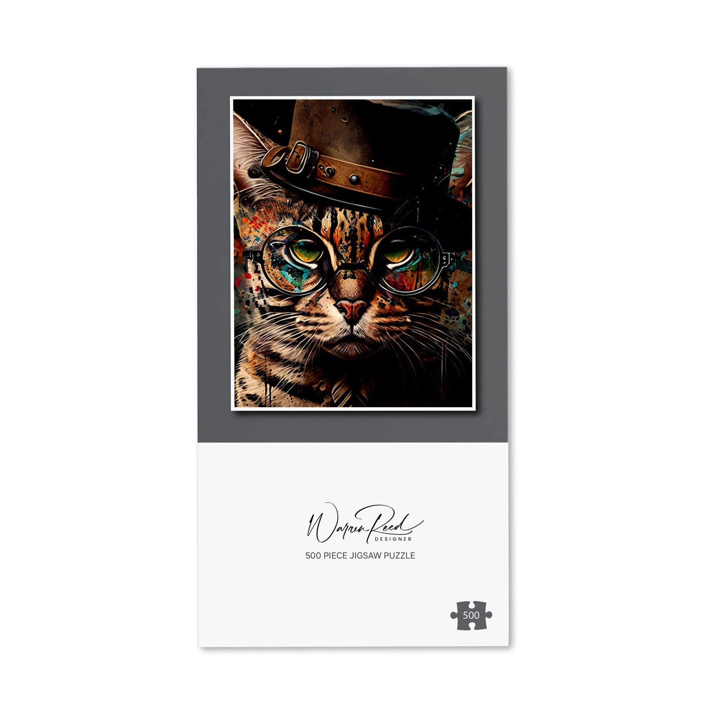 Bengal Cat With Glasses Jigsaw Puzzle