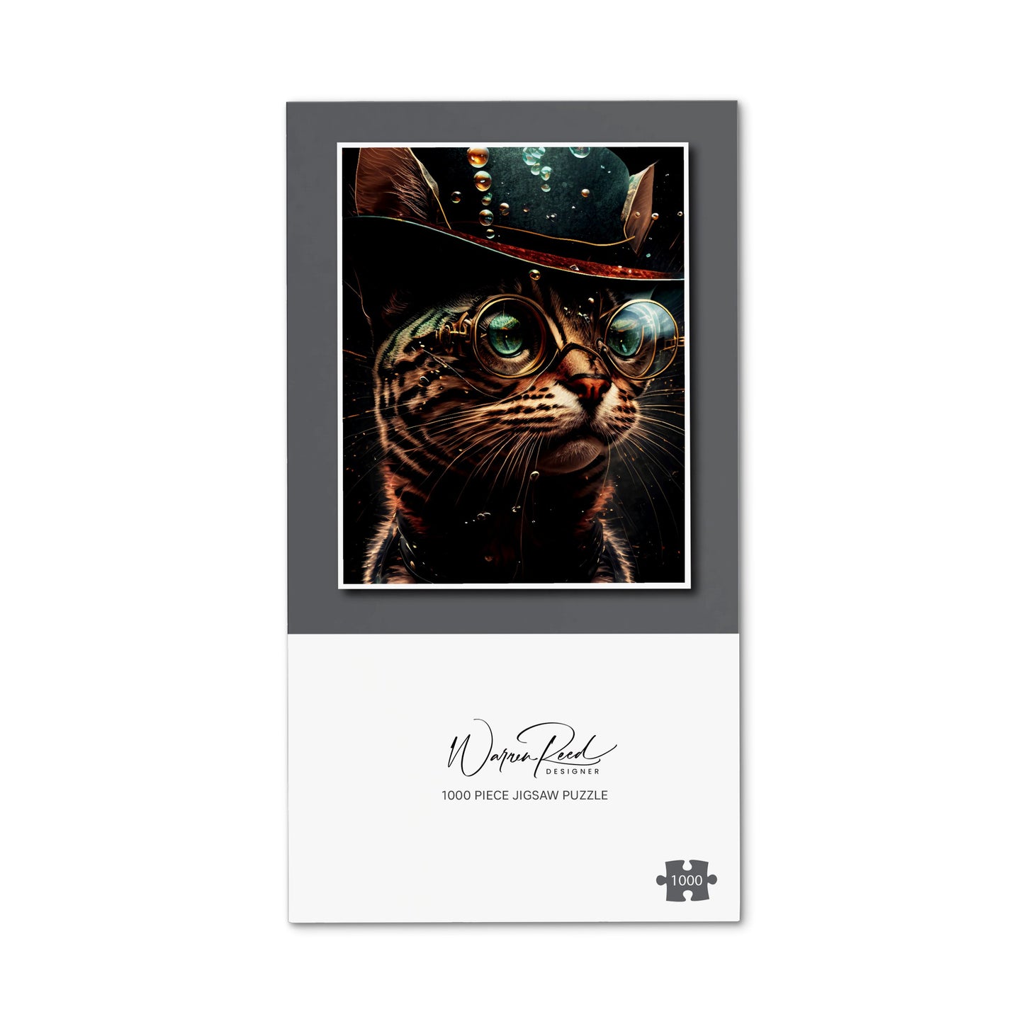 Bengal Cat Face Glasses Splashart Jigsaw Puzzle
