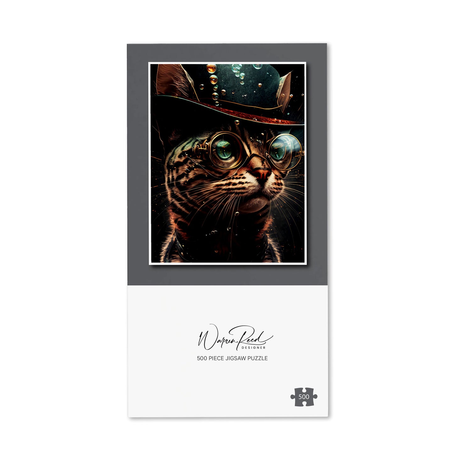 Bengal Cat Face Glasses Splashart Jigsaw Puzzle