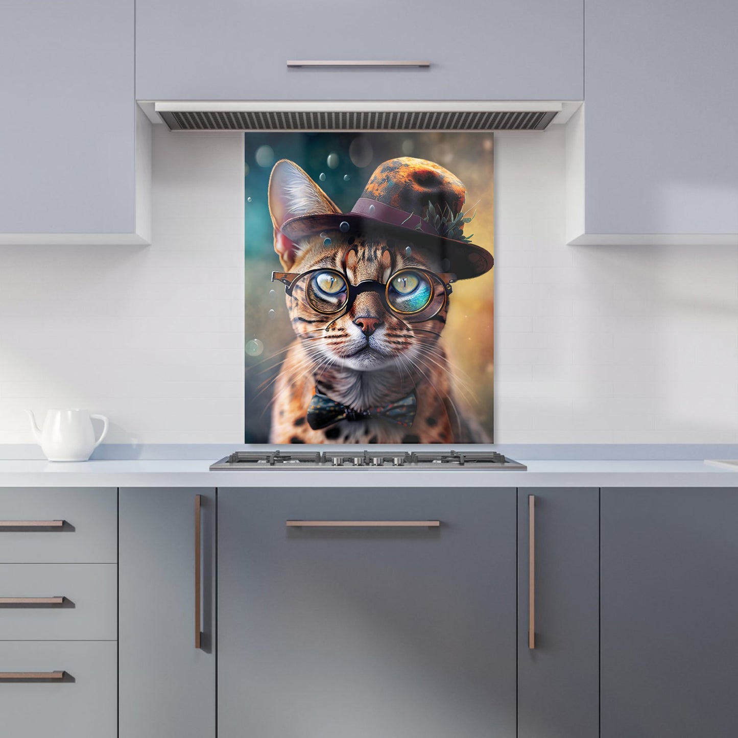 Bengal Cat Face With Splashart Kitchen Splashback
