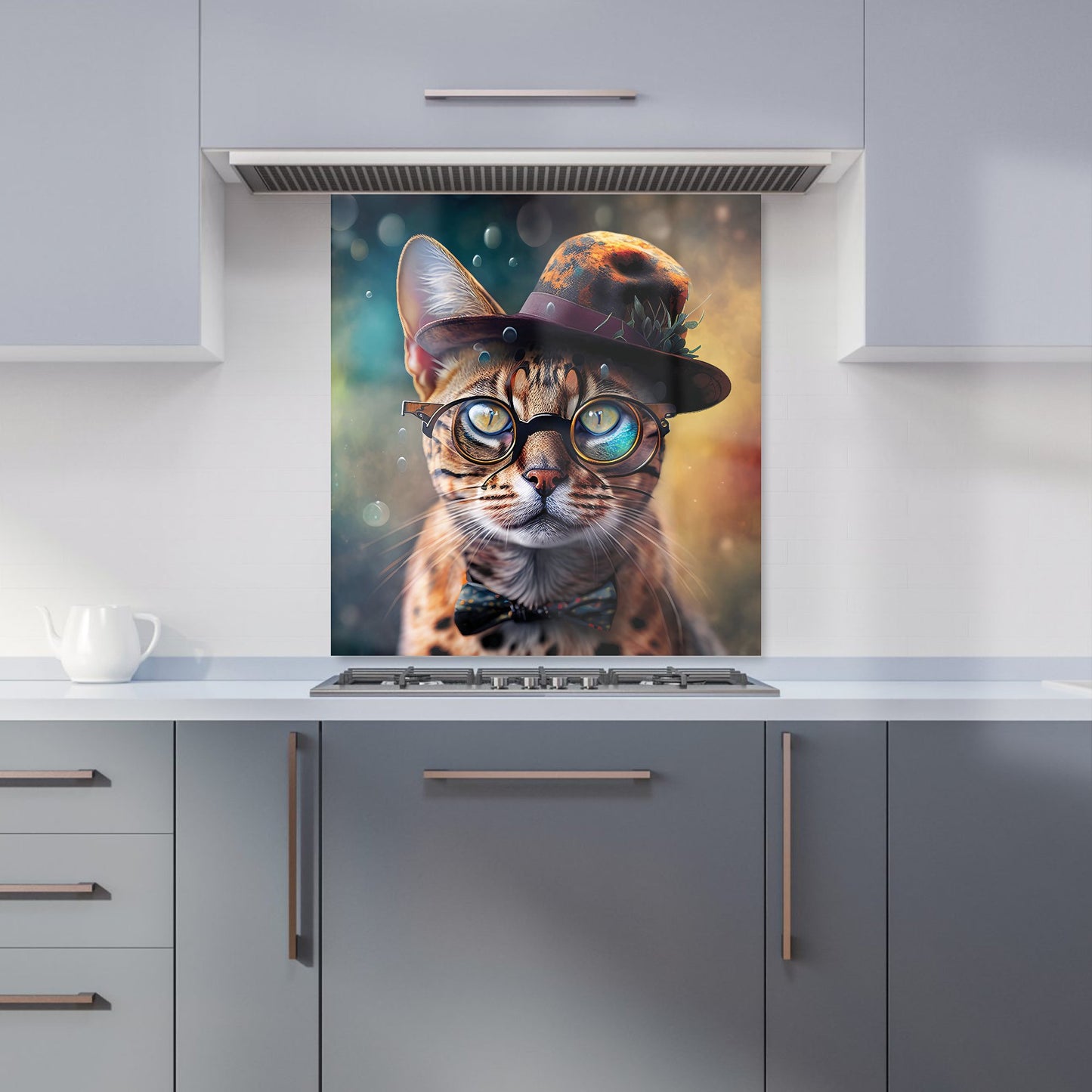 Bengal Cat Face With Splashart Kitchen Splashback