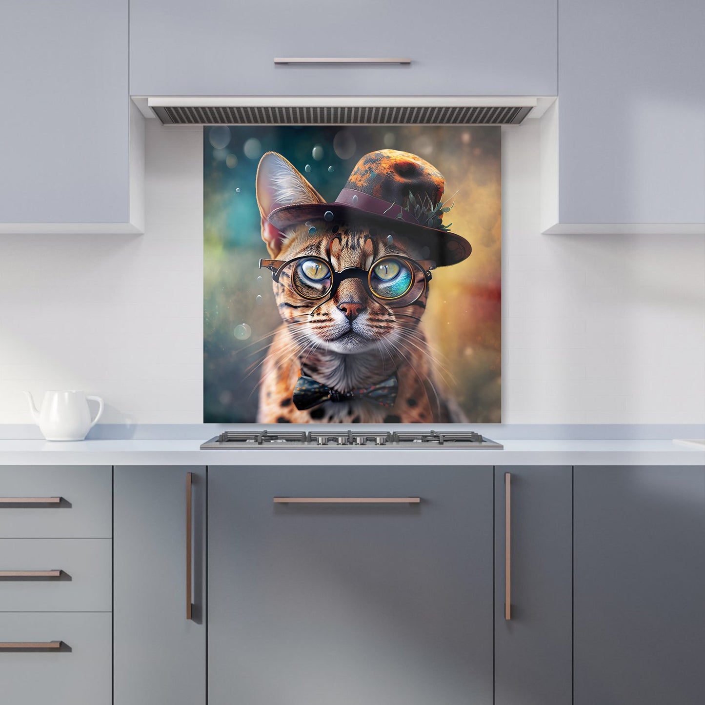 Bengal Cat Face With Splashart Kitchen Splashback