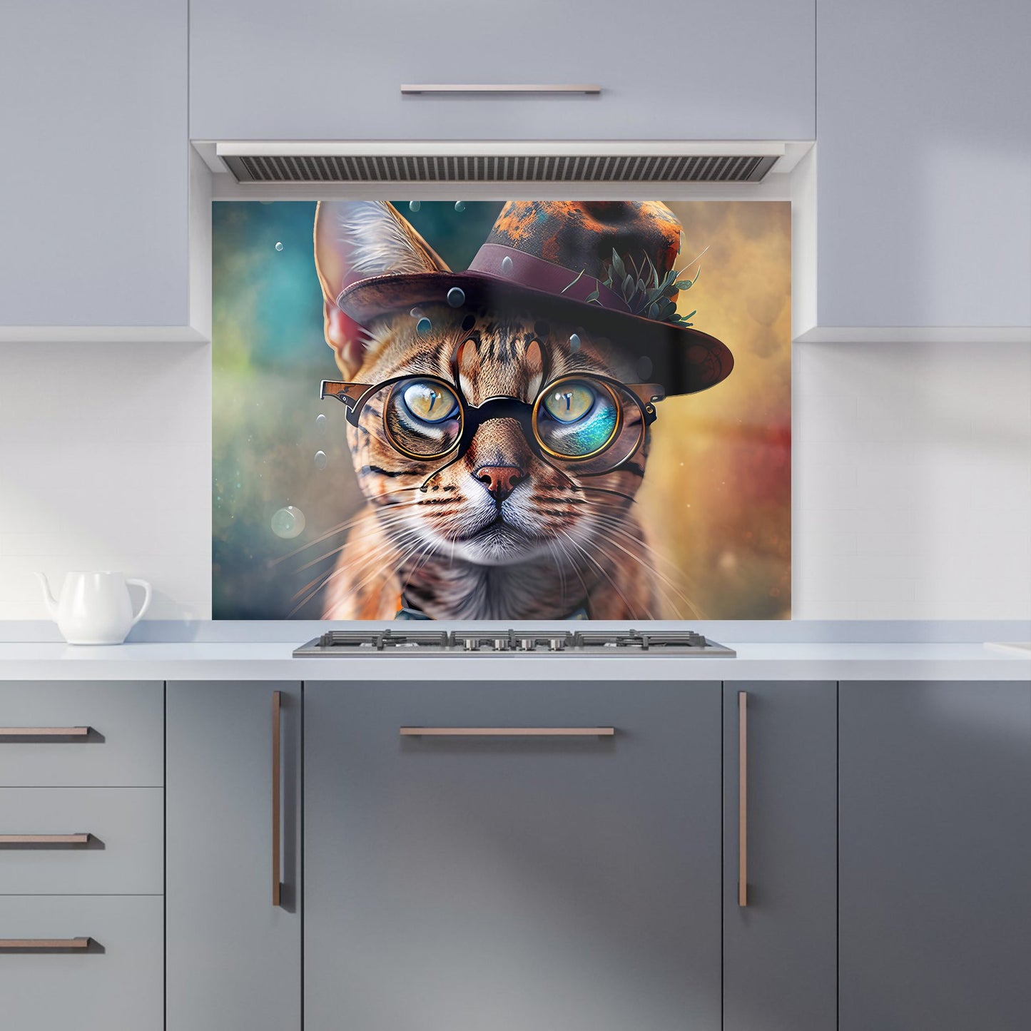 Bengal Cat Face With Splashart Kitchen Splashback