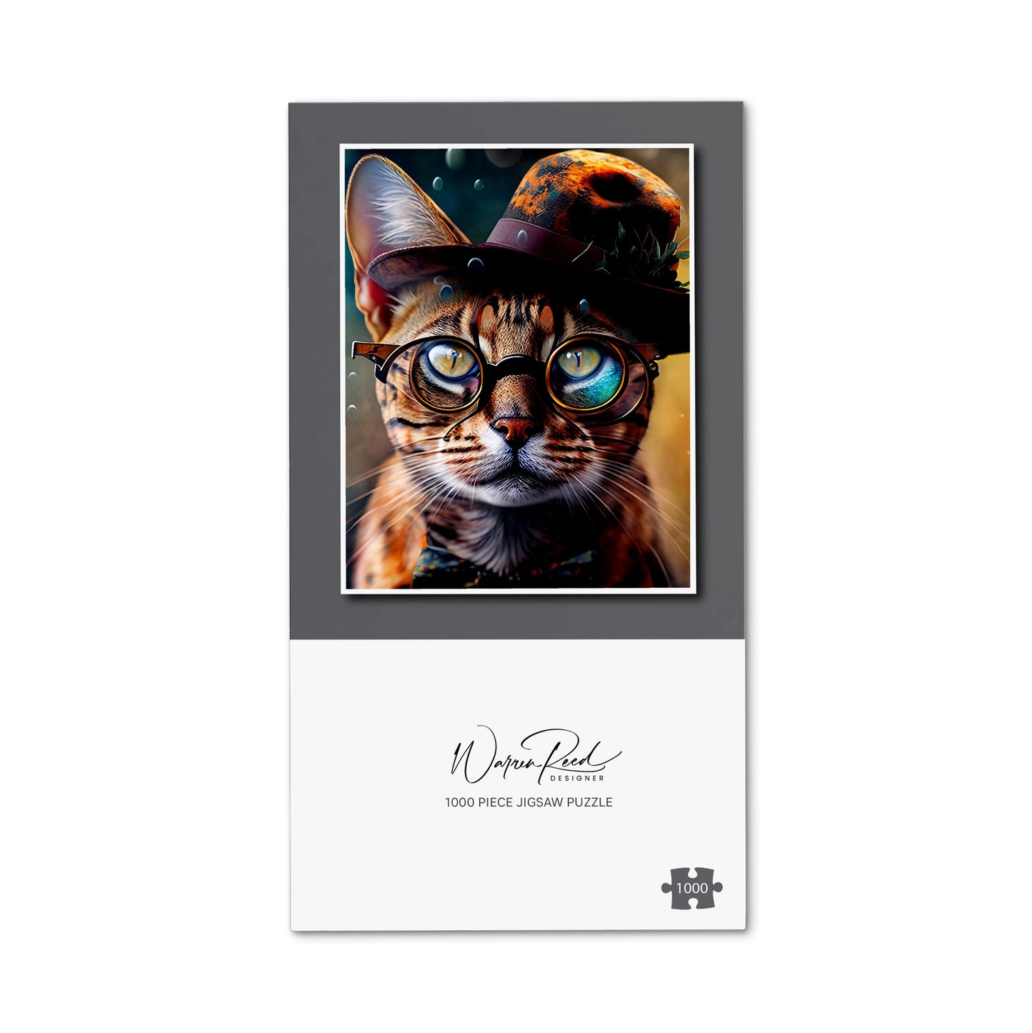 Bengal Cat Face With Splashart Jigsaw Puzzle