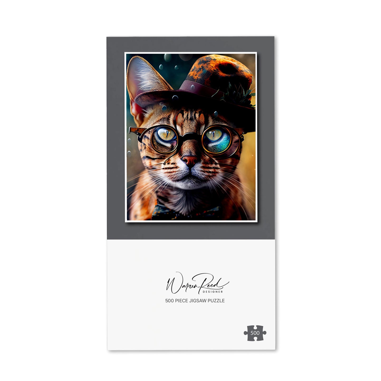 Bengal Cat Face With Splashart Jigsaw Puzzle