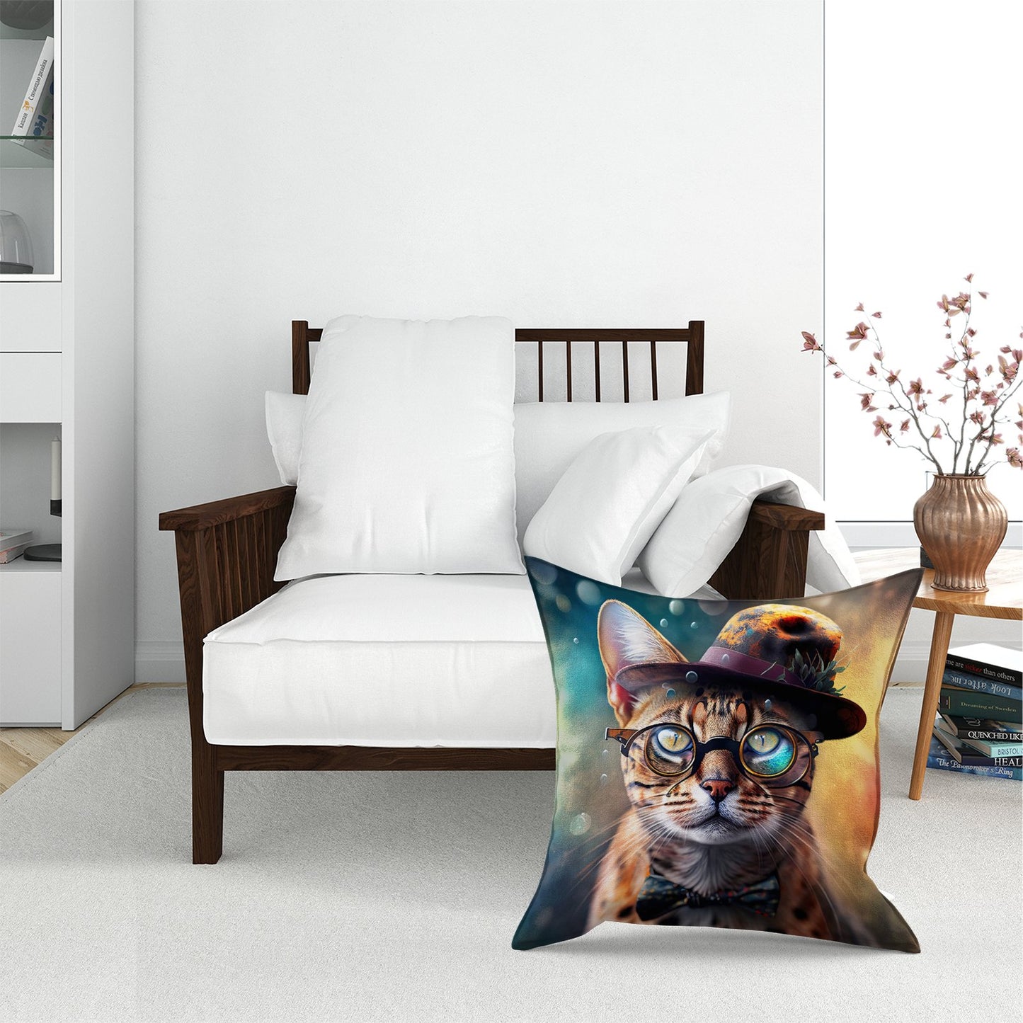 Bengal Cat Face With Splashart Pet Bed