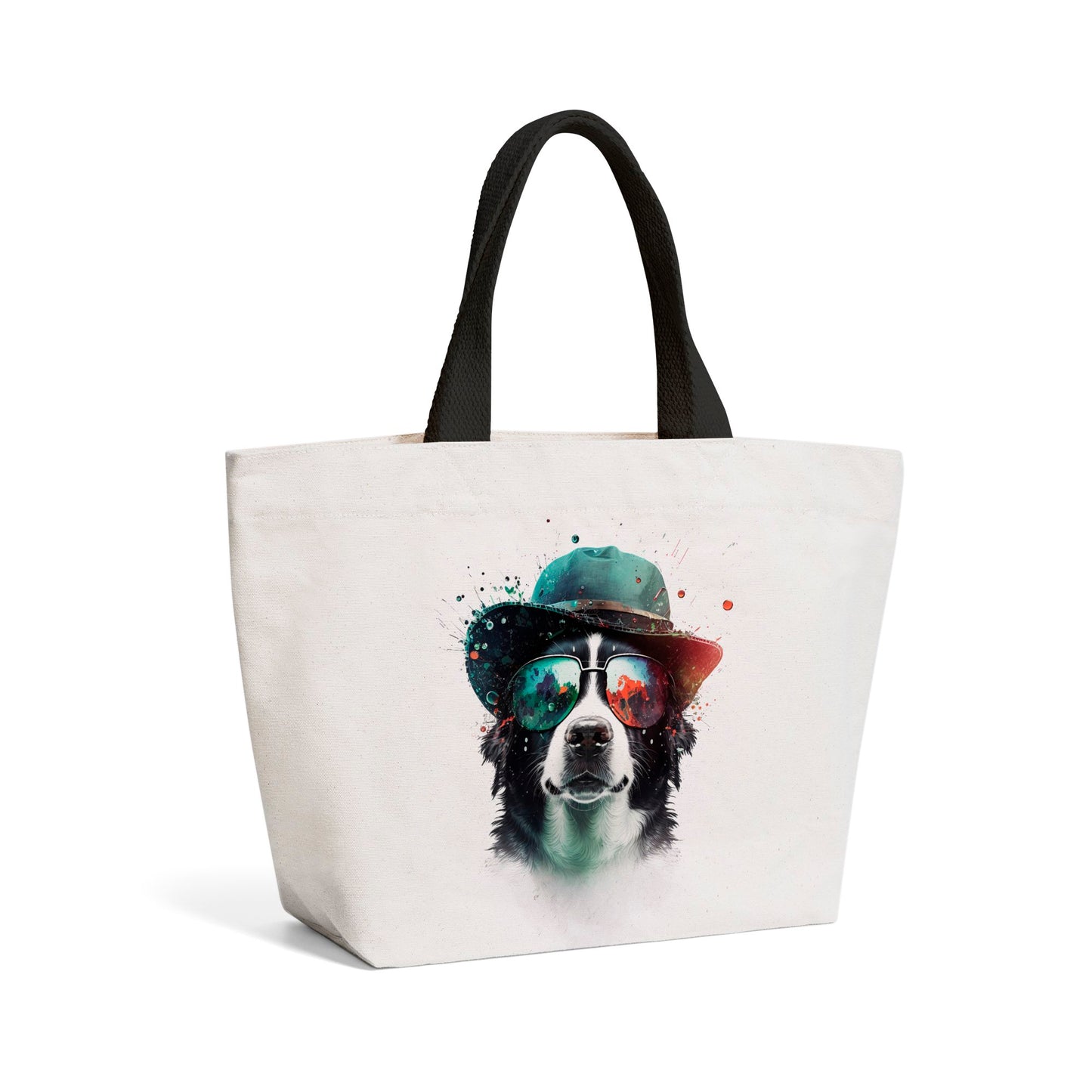 Border Collie Dog Splashart Beach Shopper Tote Bag