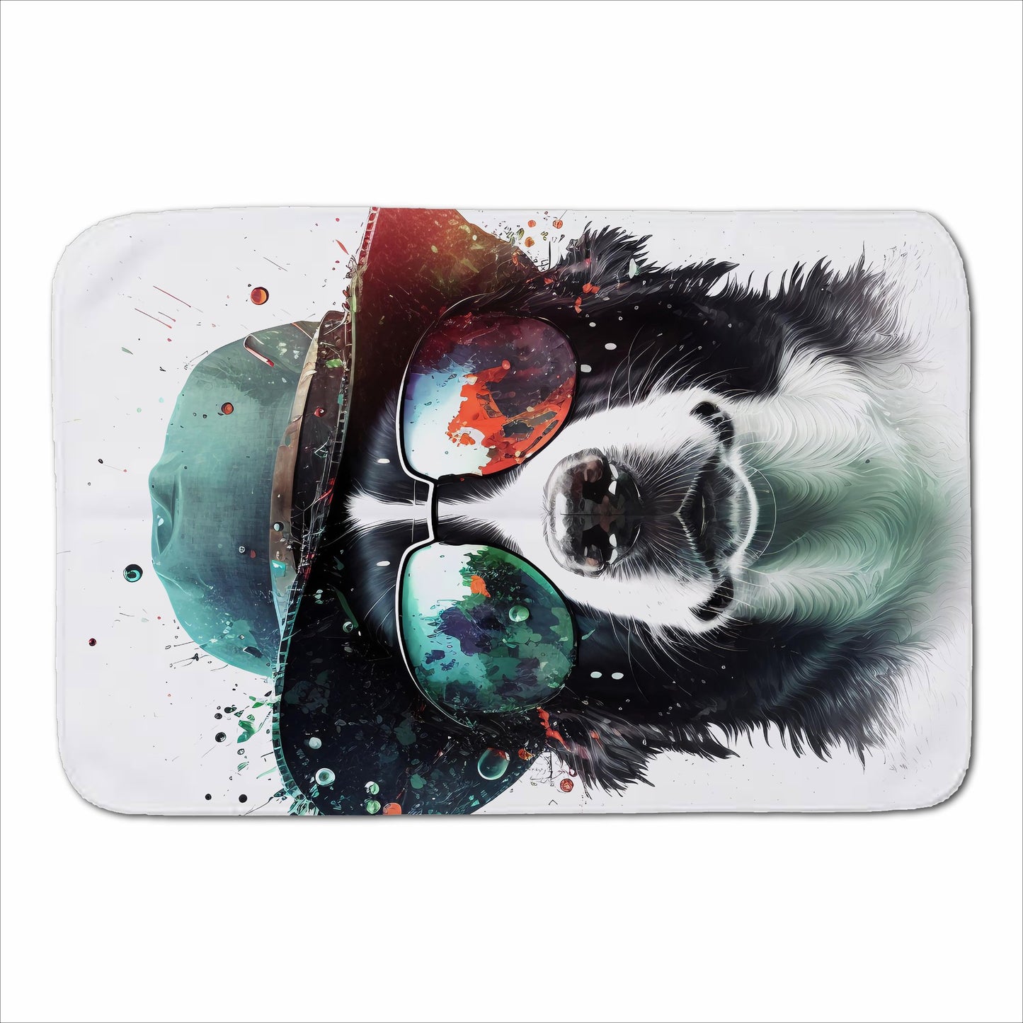Border Collie Dog Face Splashart Sherpa Blanket