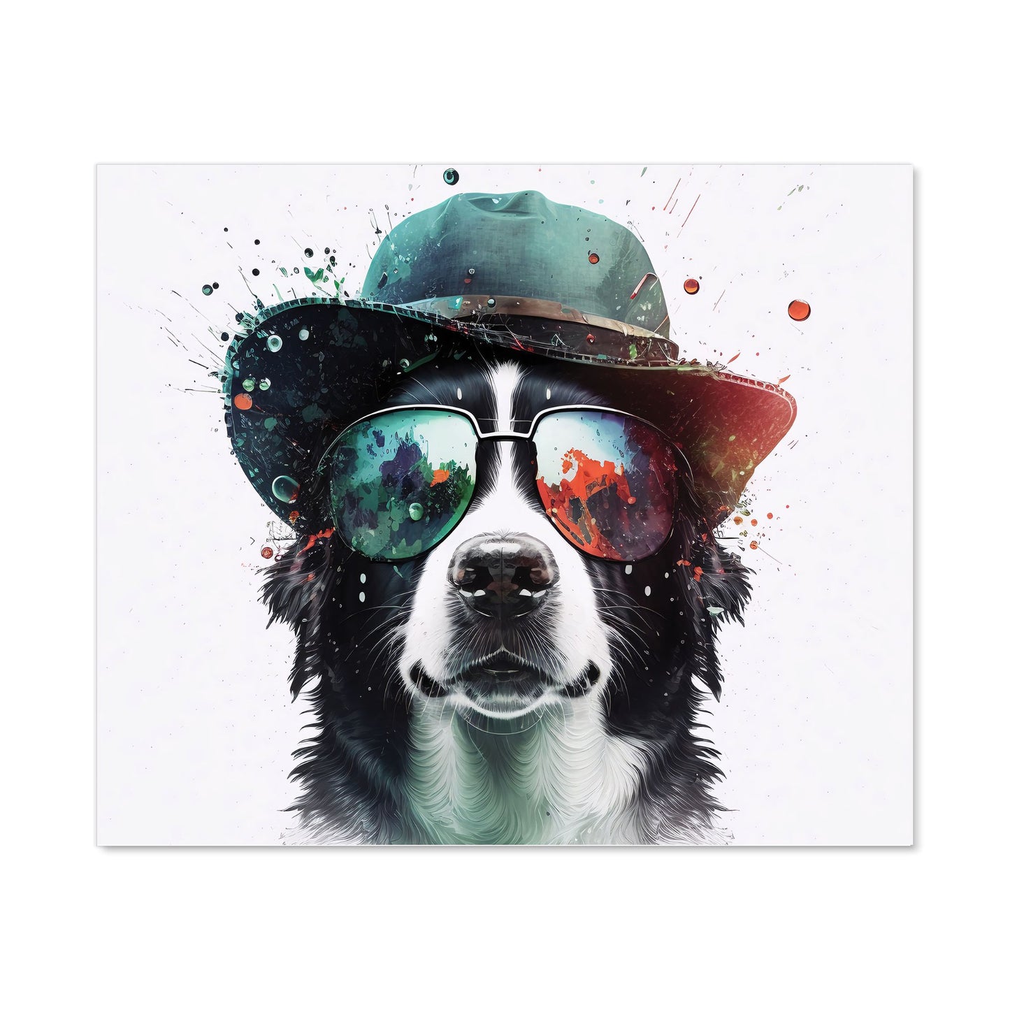 Border Collie Dog Face Splashart Kitchen Splashback