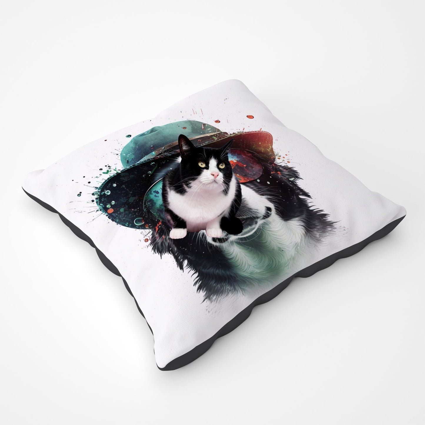 Border Collie Dog Face Splashart Pet Bed