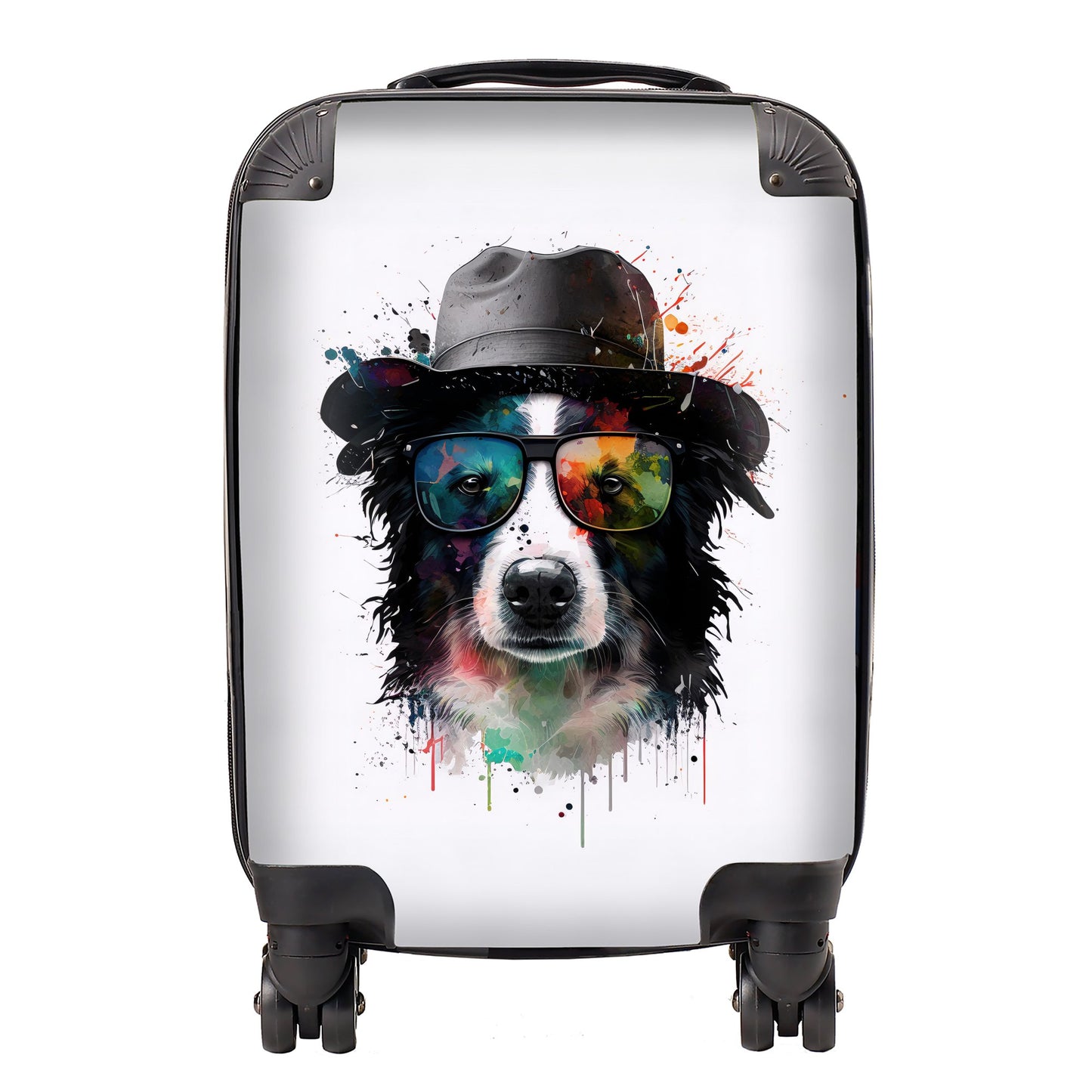 Border Collie Dog Splashart Suitcase
