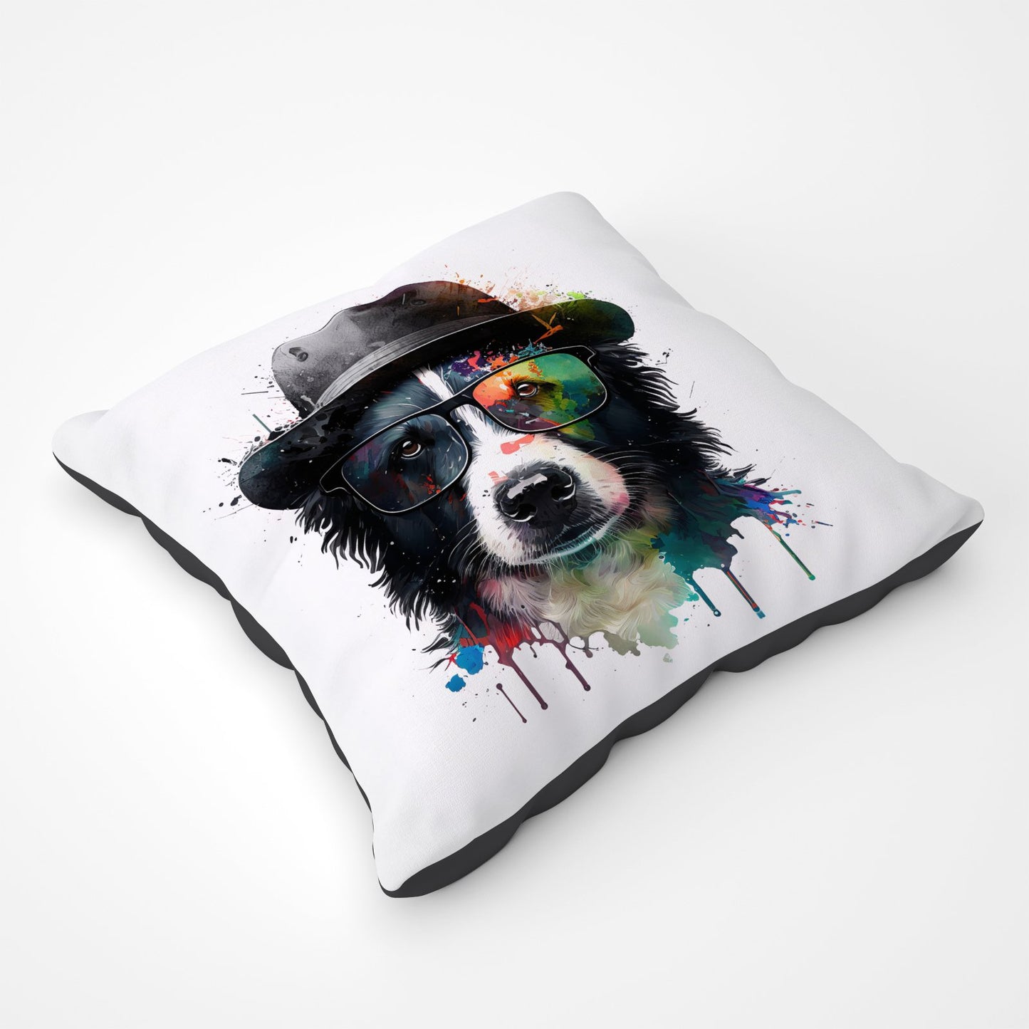 Border Collie Dog Splashart Pet Bed
