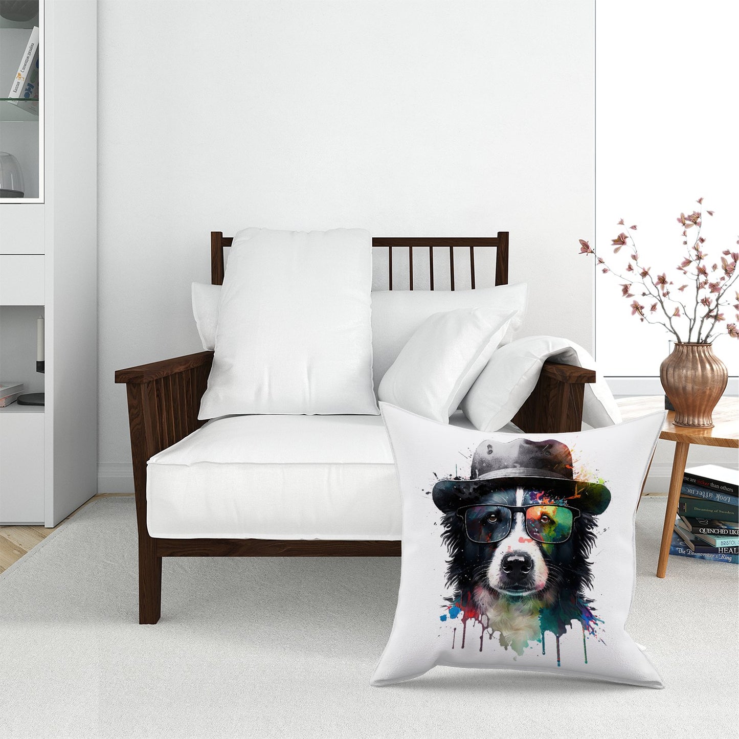 Border Collie Dog Splashart Pet Bed