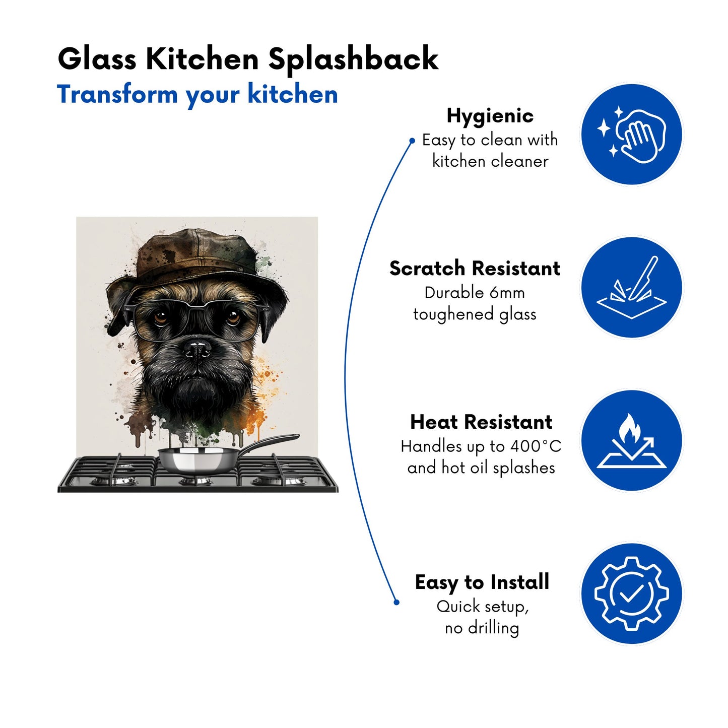 Border Terrier Dog Kitchen Splashback