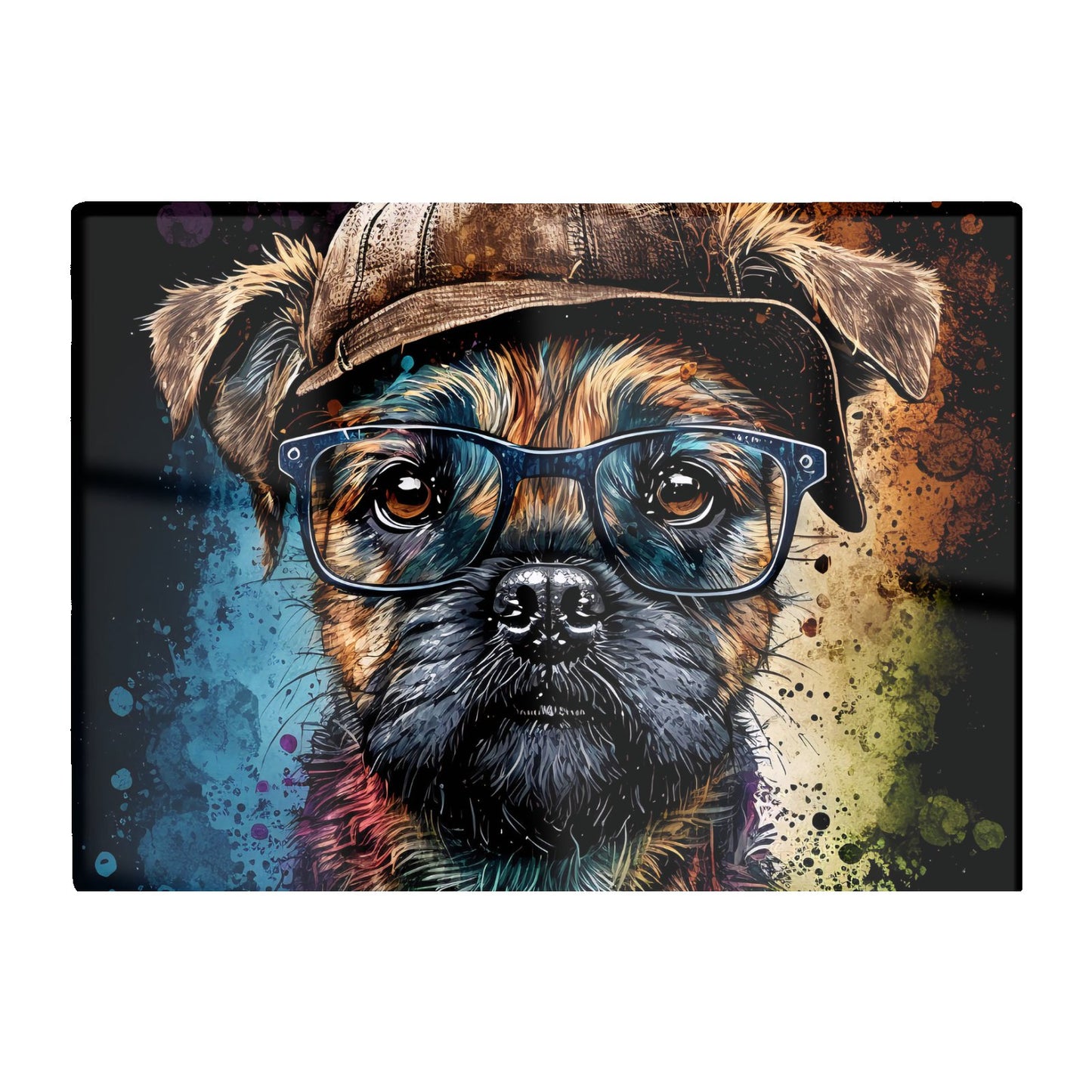 Border Terrier Dog Face Splashart Chopping Board