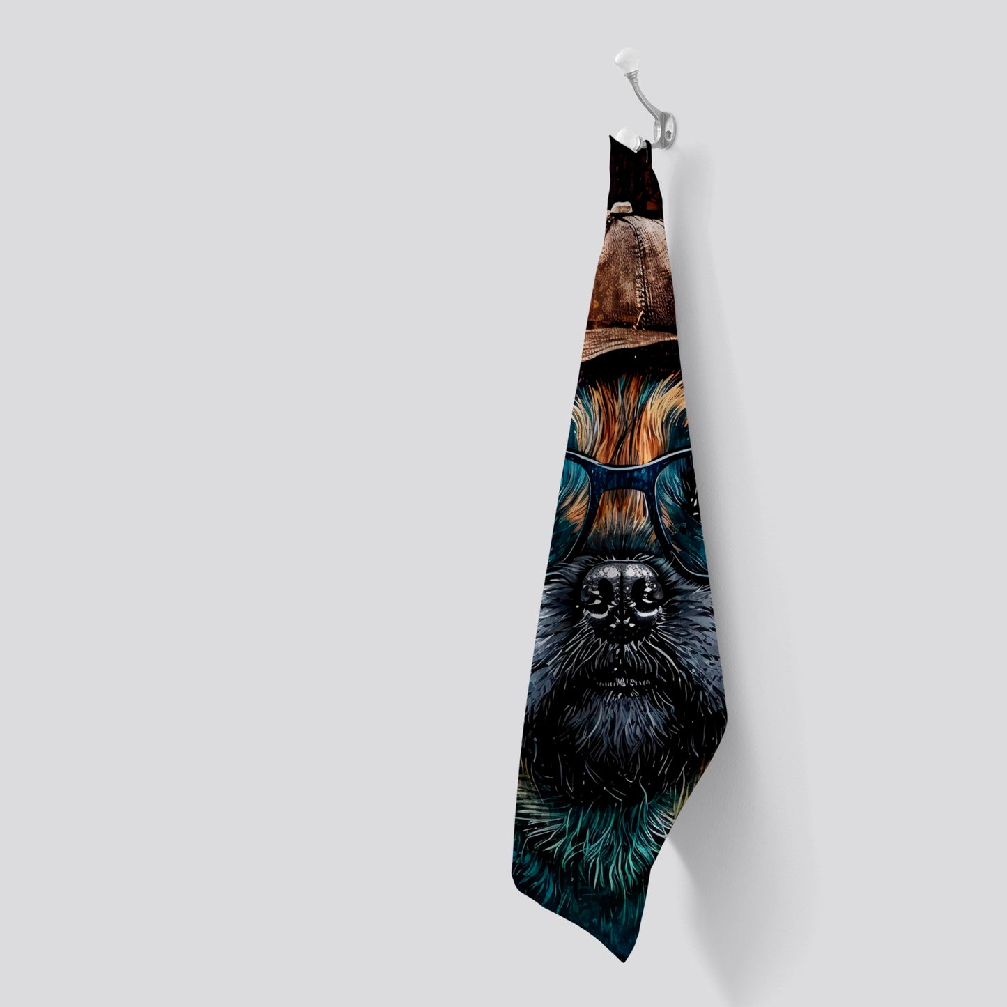 Border Terrier Dog Face Splashart Tea Towel