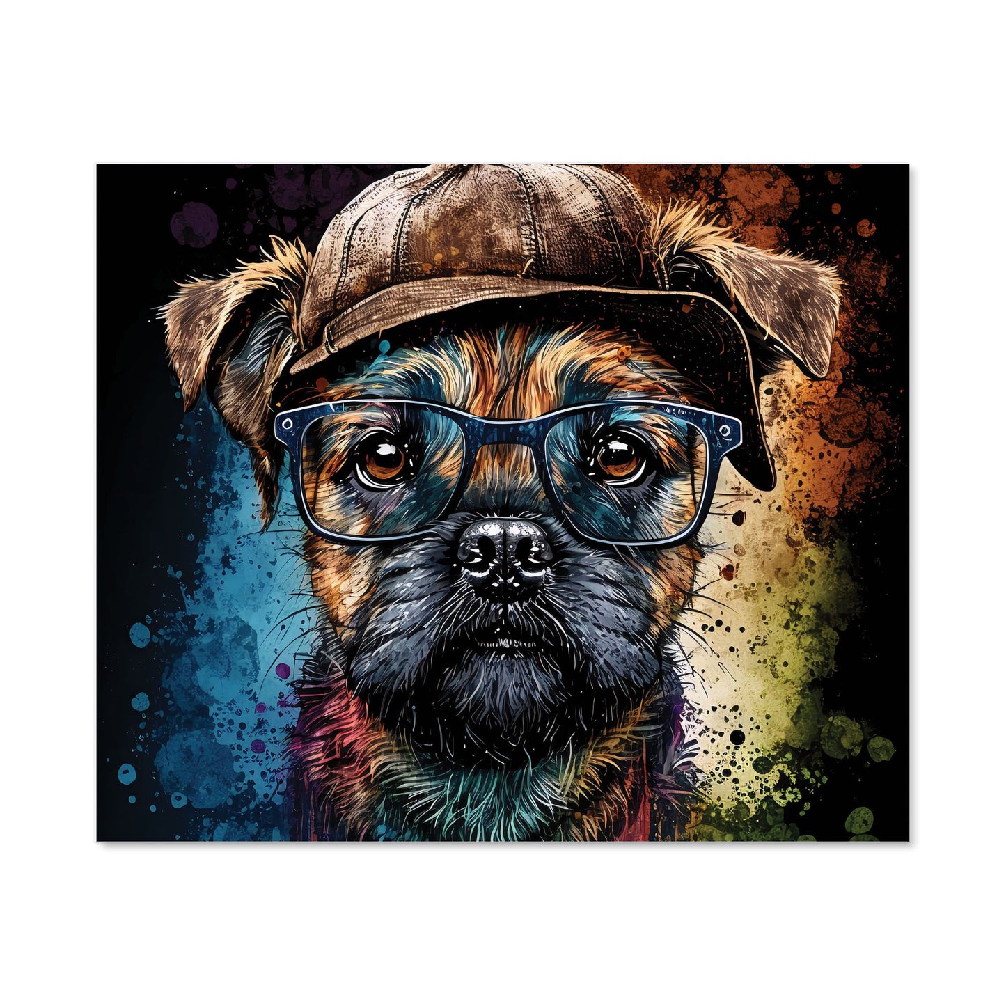 Border Terrier Dog Face Splashart Kitchen Splashback