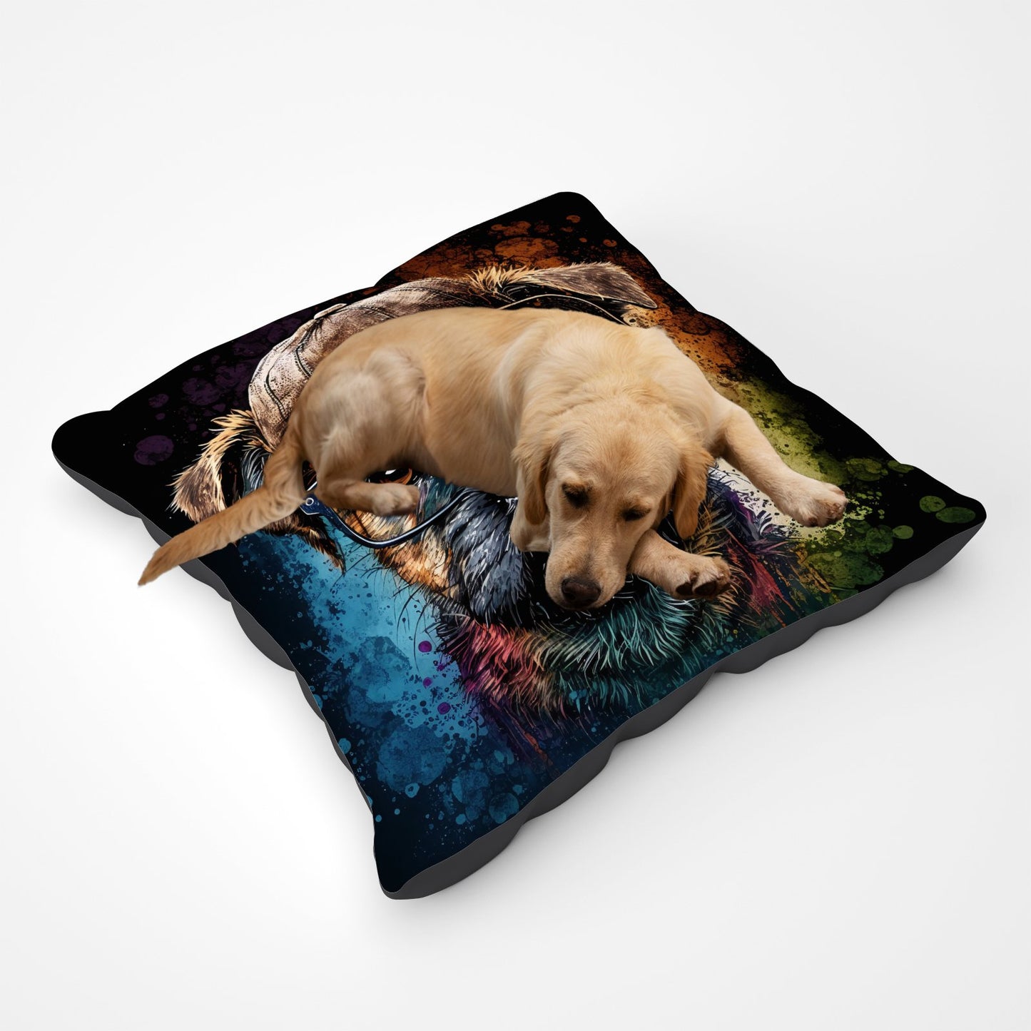 Border Terrier Dog Face Splashart Pet Bed