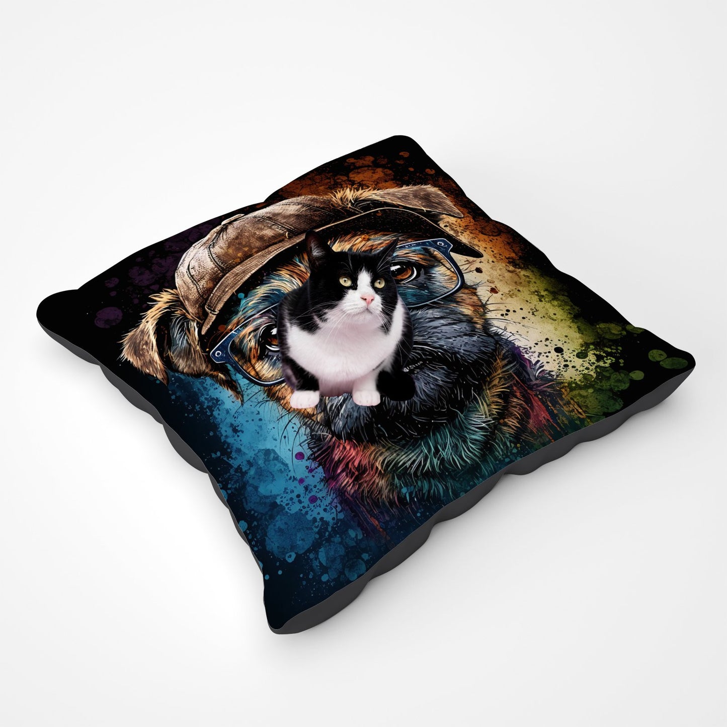 Border Terrier Dog Face Splashart Pet Bed
