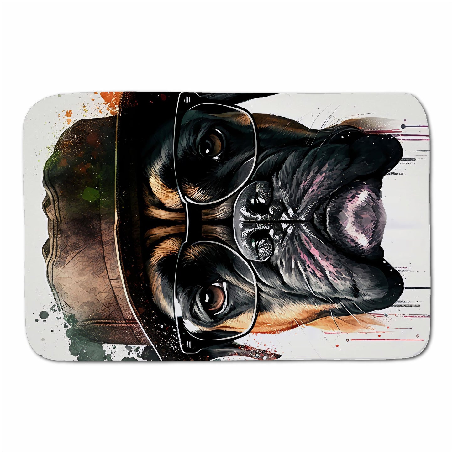 Boxer Dog With Glasses Splashart Sherpa Blanket