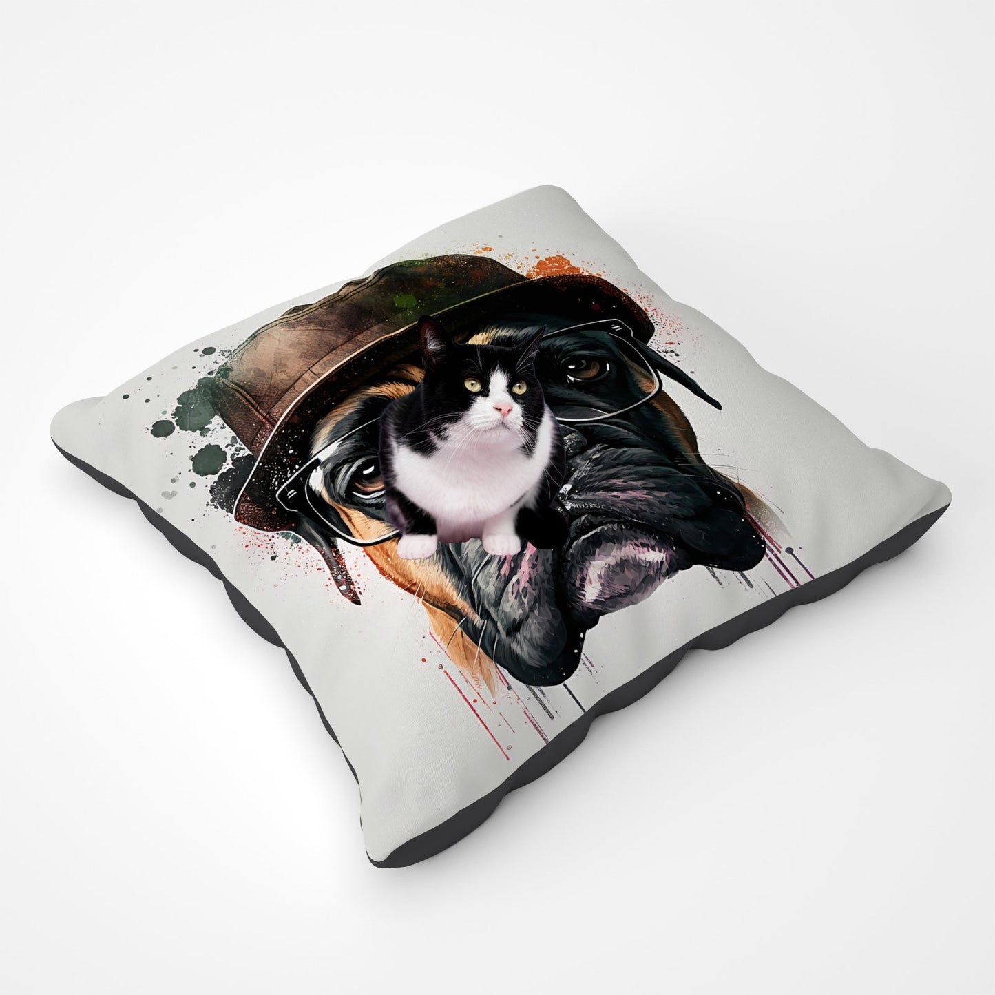 Boxer Dog With Glasses Splashart Pet Bed