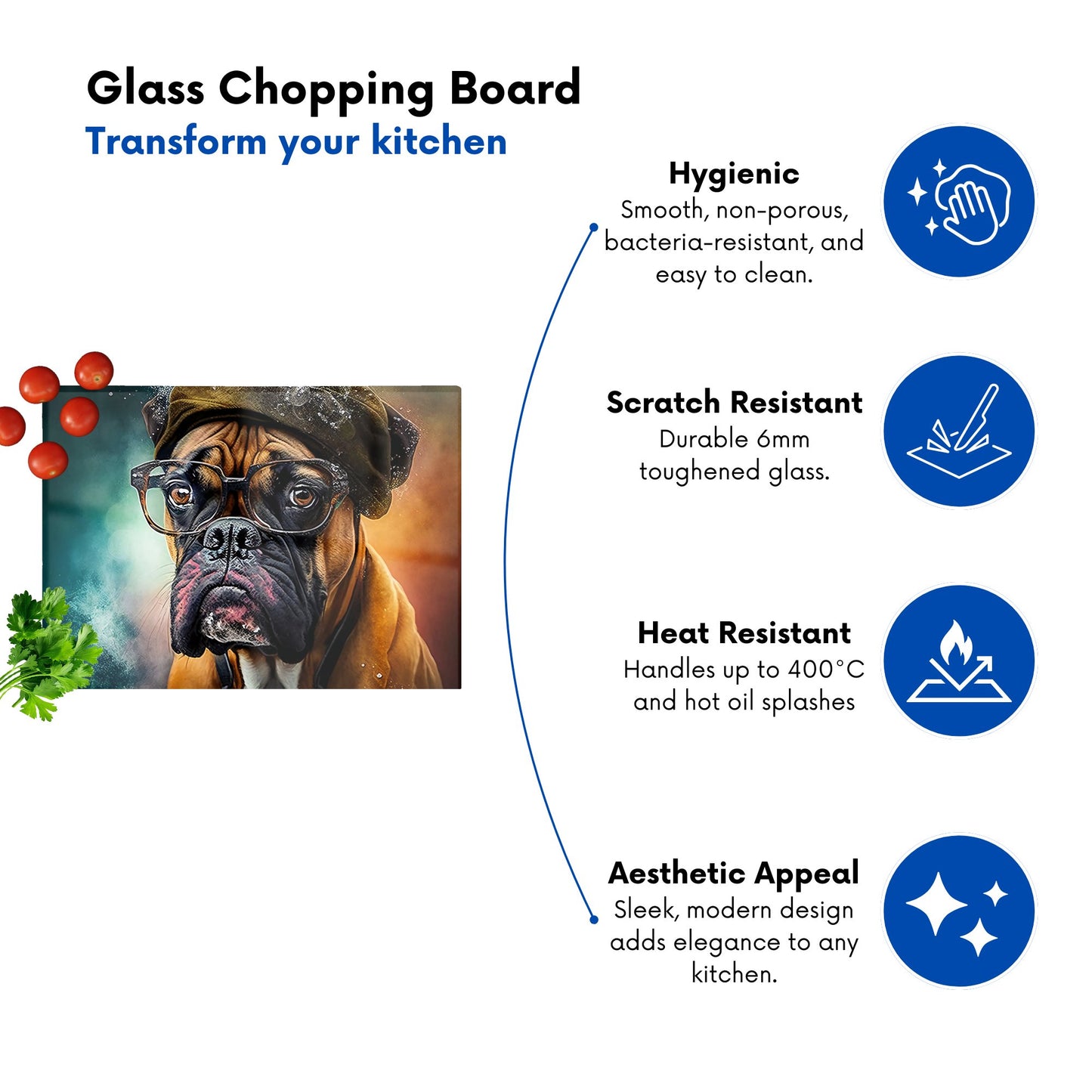 Boxer Dog Splashart Chopping Board