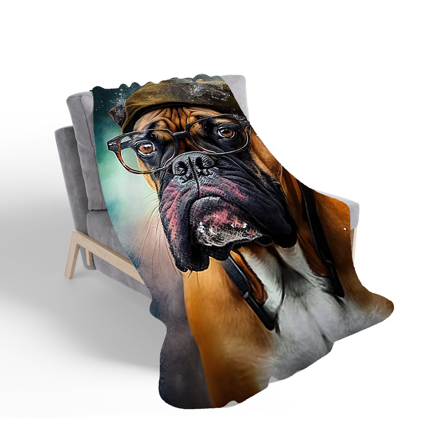 Boxer Dog Splashart Sherpa Blanket