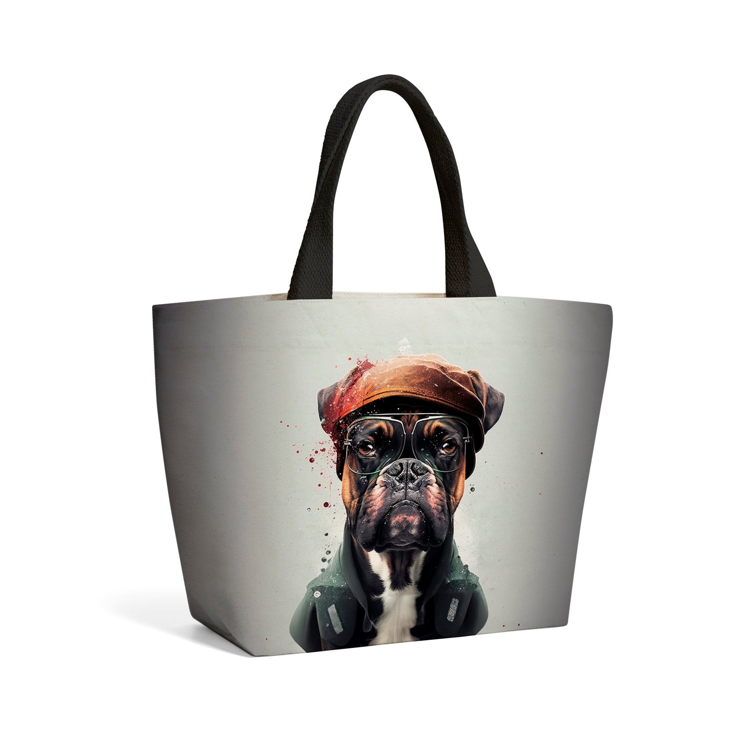 Boxer Dog With Hat Splashart Beach Shopper Tote Bag