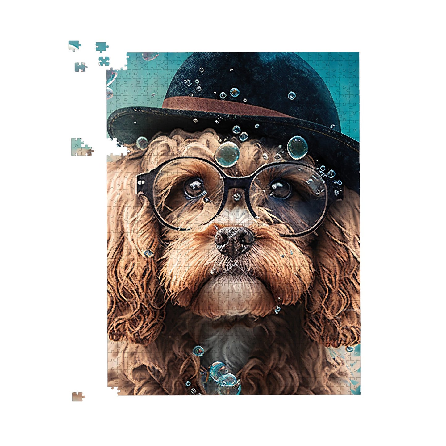 Cavapoo Dog Splashart Jigsaw Puzzle