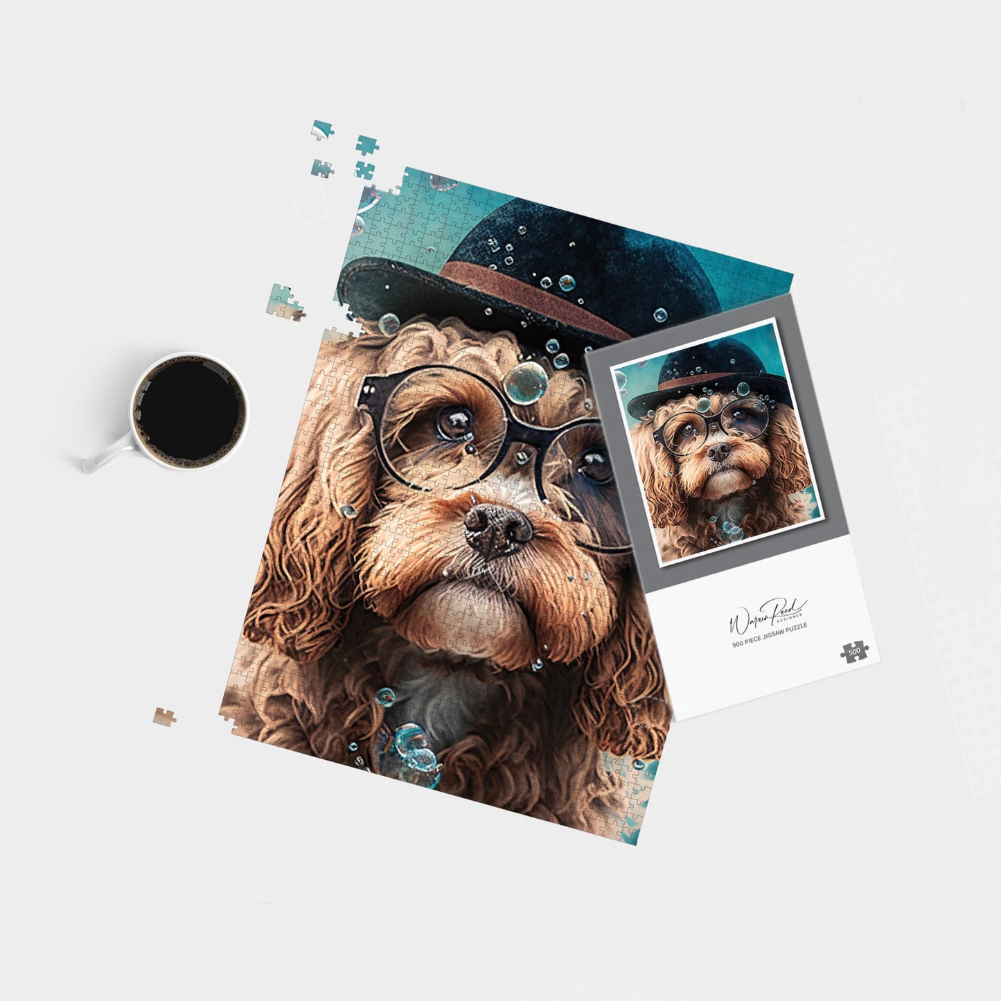 Cavapoo Dog Splashart Jigsaw Puzzle