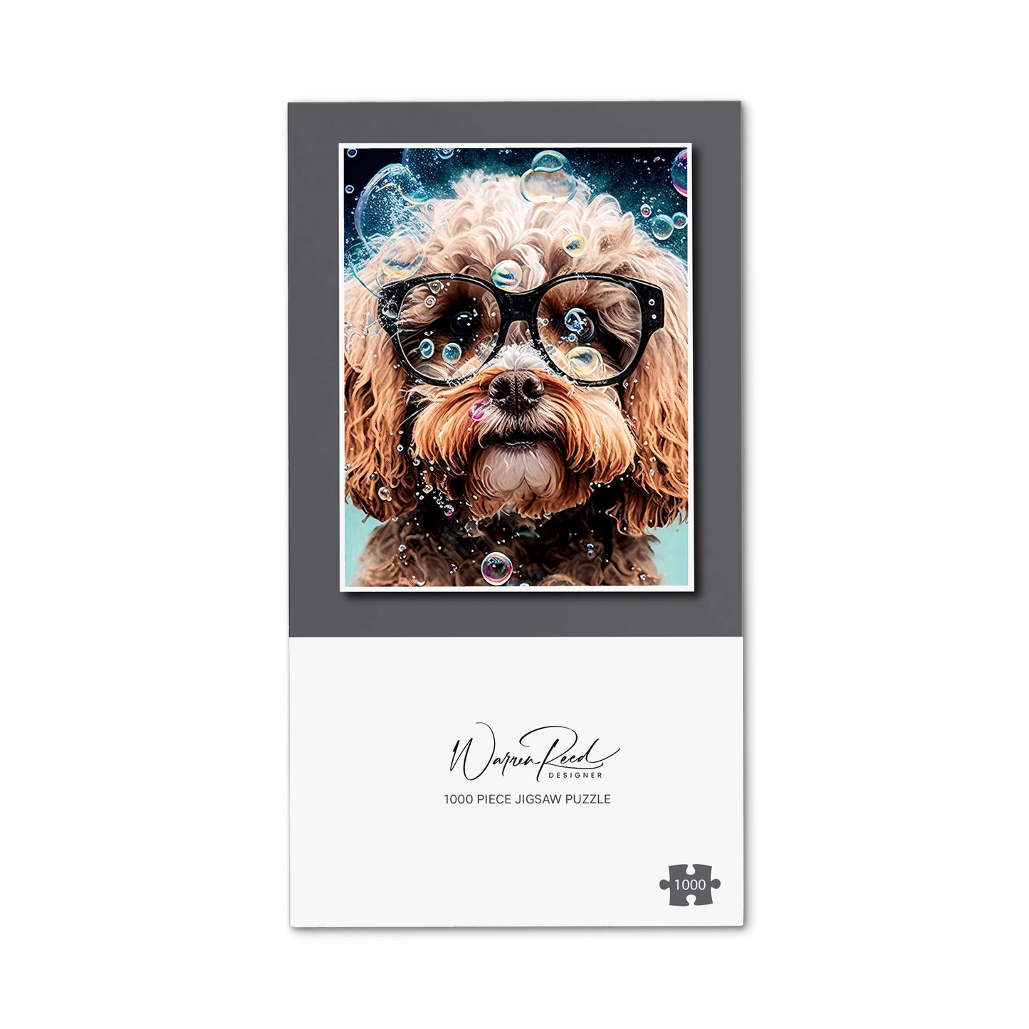 Cavapoo Dog With Glasses Splashart Jigsaw Puzzle