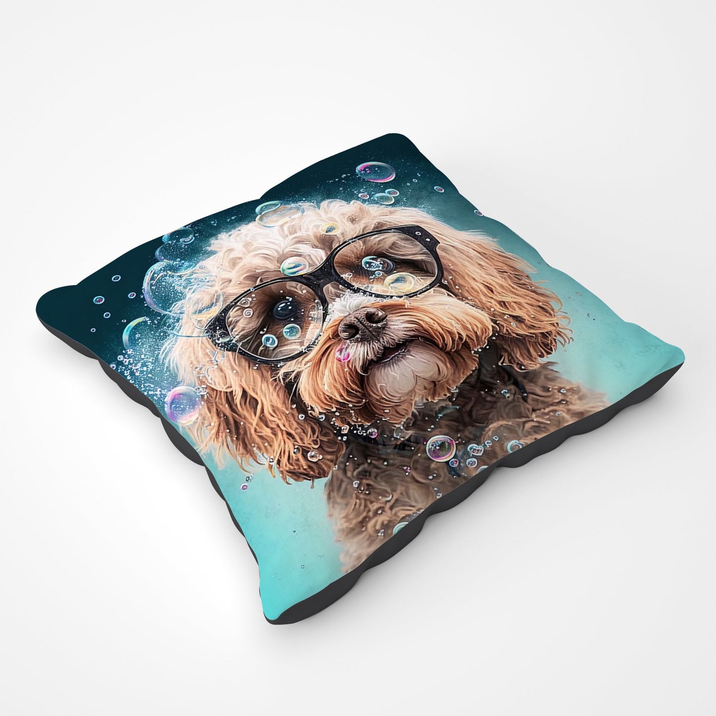 Cavapoo Dog With Glasses Splashart Pet Bed