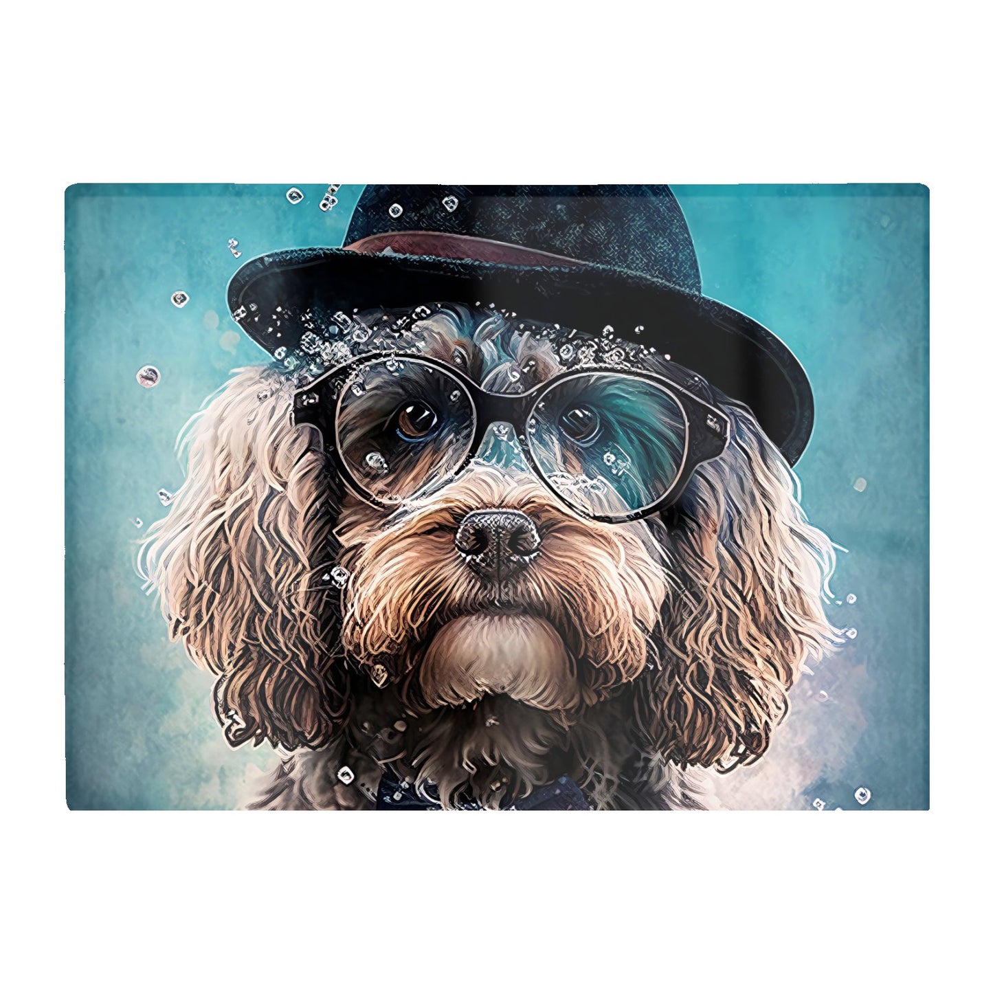 Cockapoo Dog Splashart Chopping Board