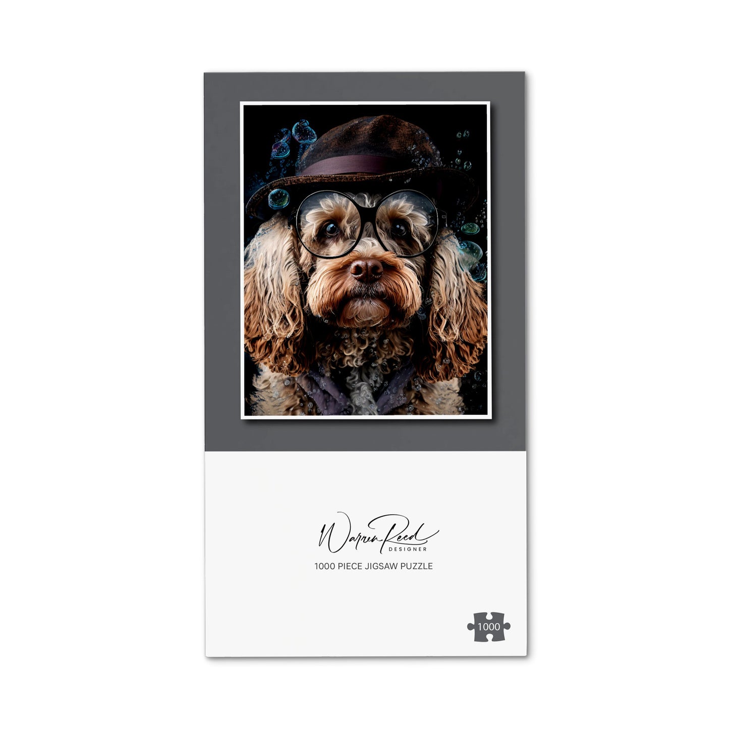 Cockapoo Dog With Glasses Splashart Jigsaw Puzzle
