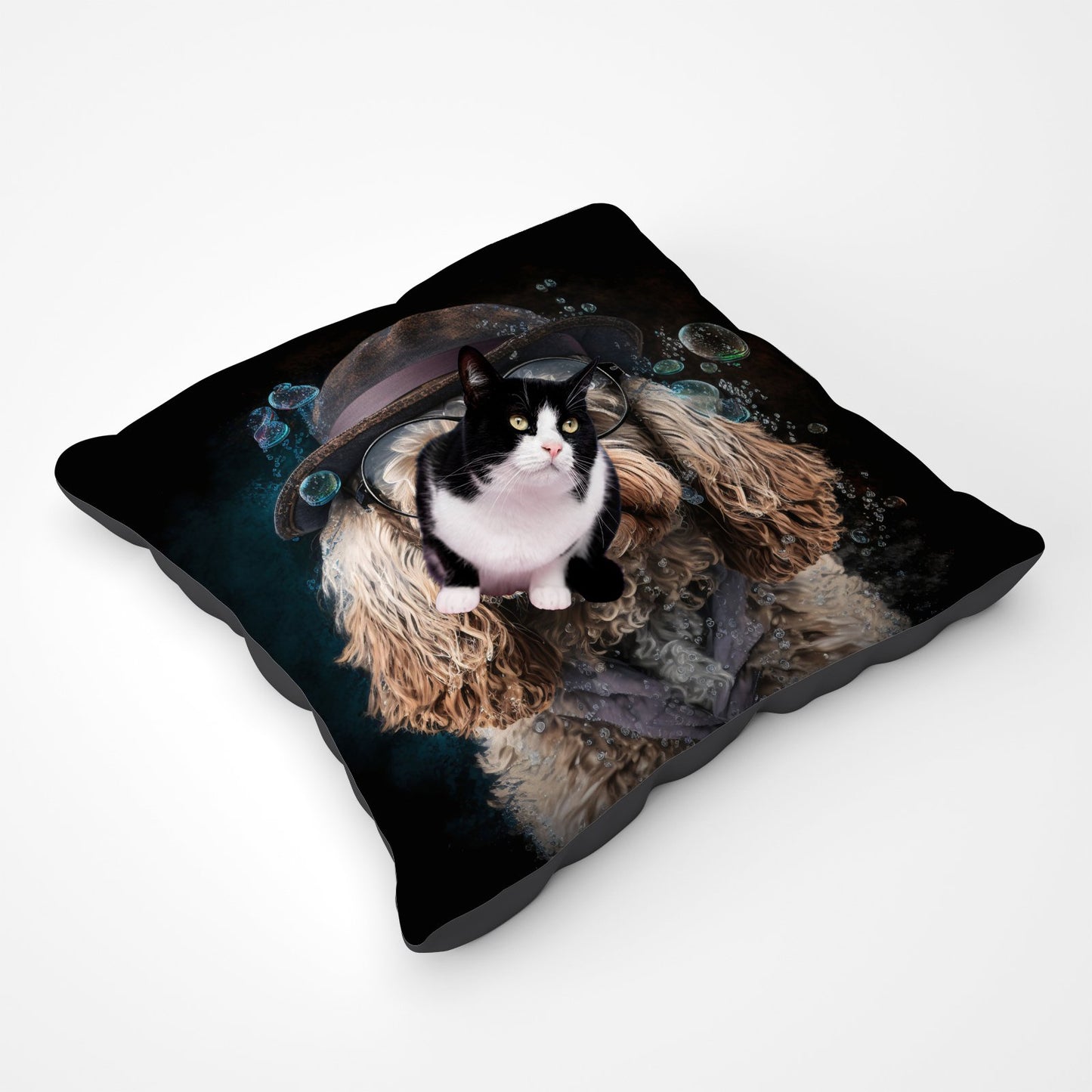 Cockapoo Dog With Glasses Splashart Pet Bed