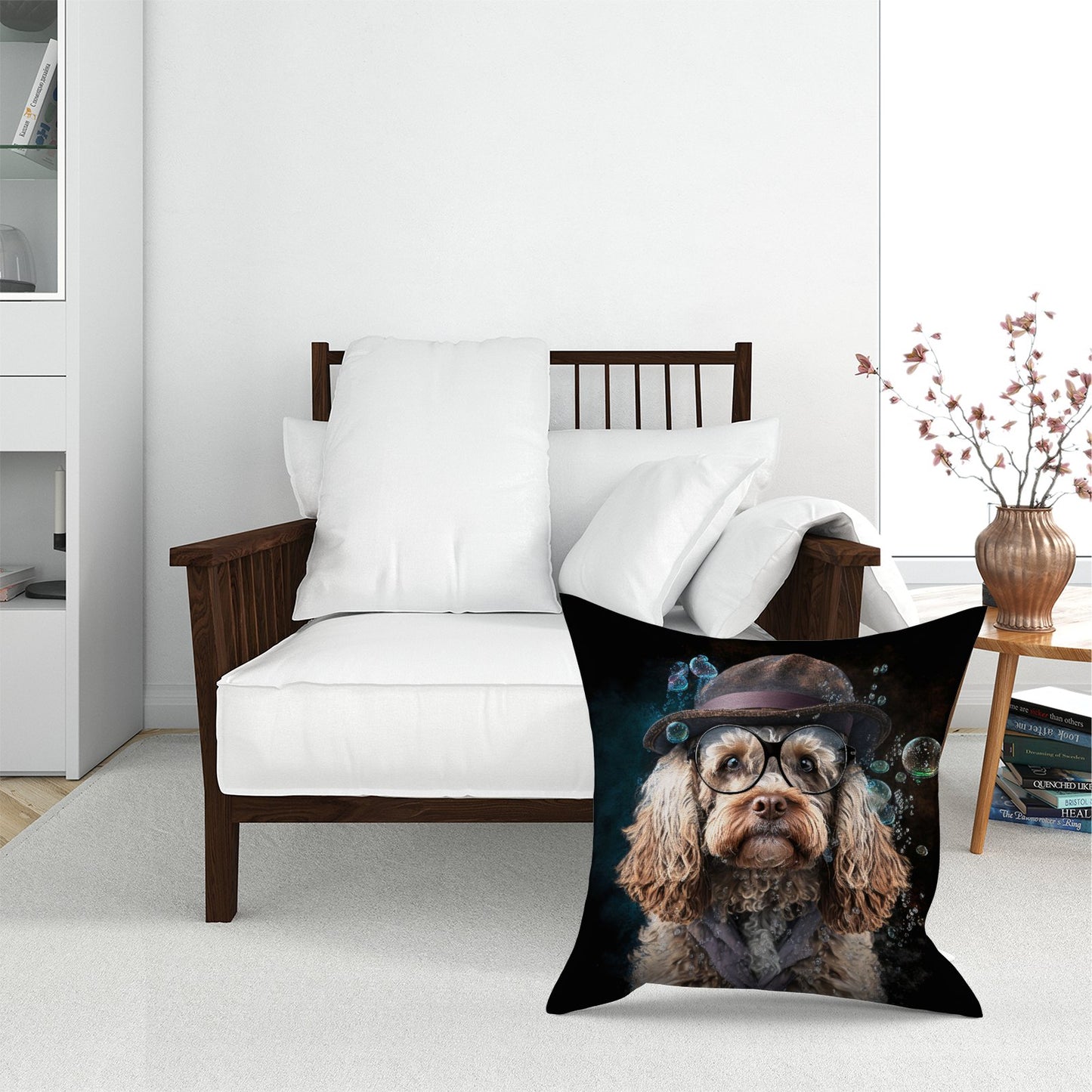 Cockapoo Dog With Glasses Splashart Pet Bed