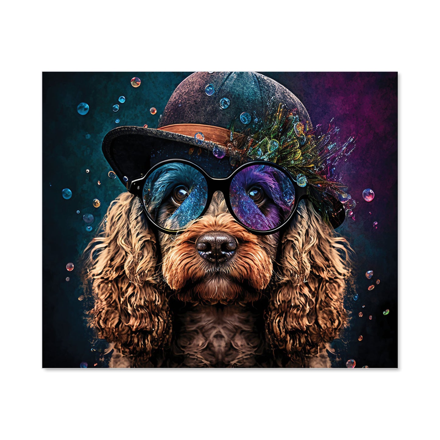 Cockapoo Dog Face Splashart Kitchen Splashback