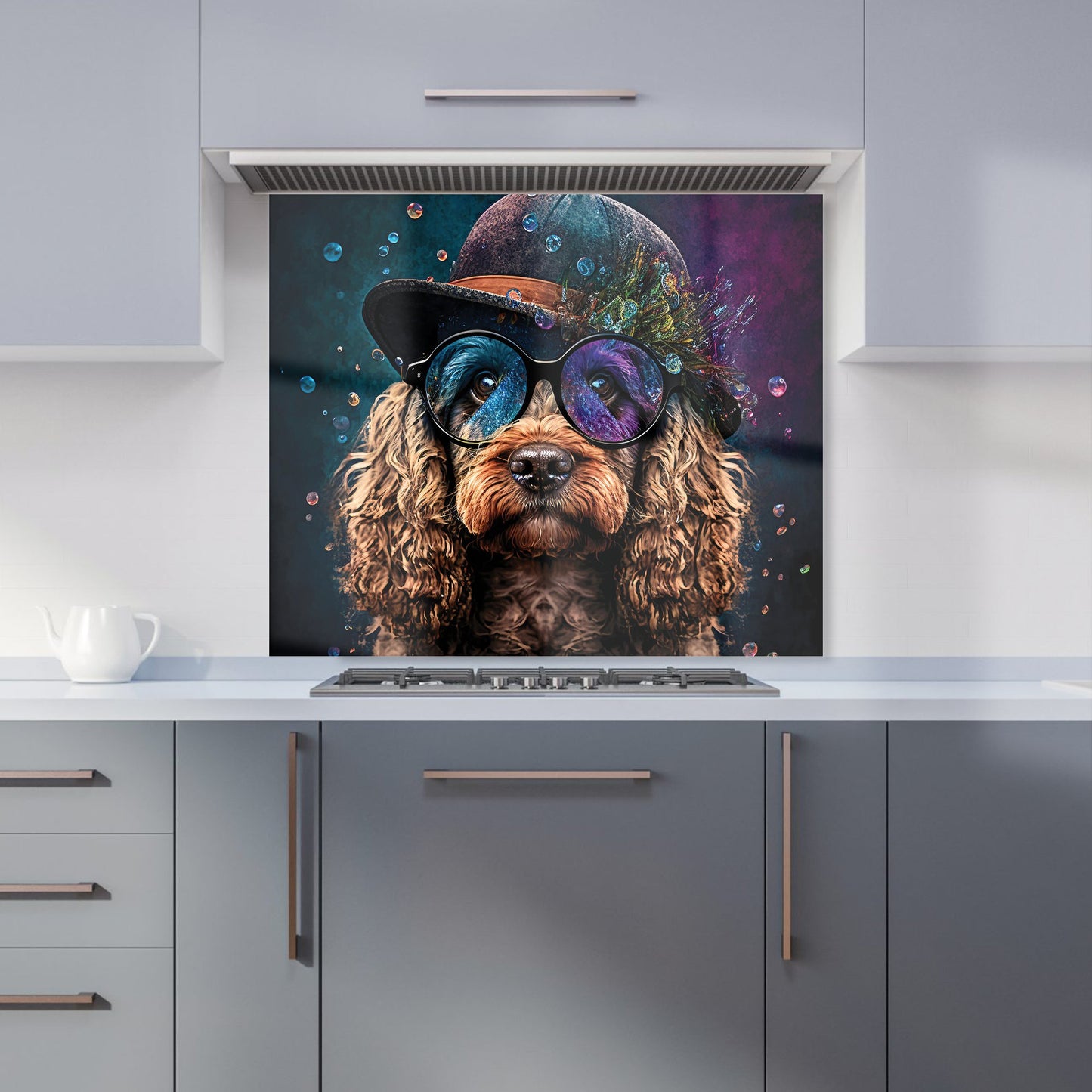 Cockapoo Dog Face Splashart Kitchen Splashback