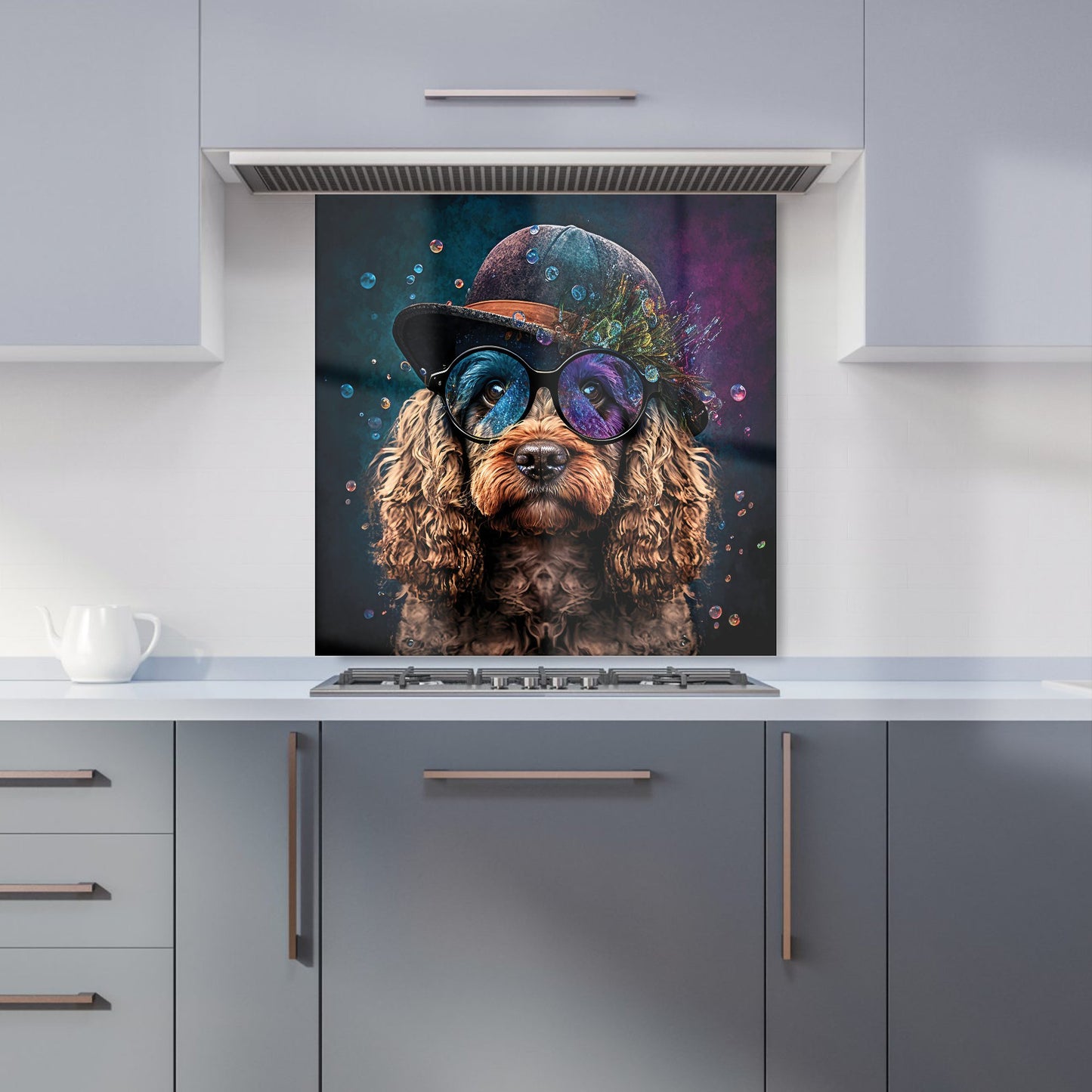 Cockapoo Dog Face Splashart Kitchen Splashback